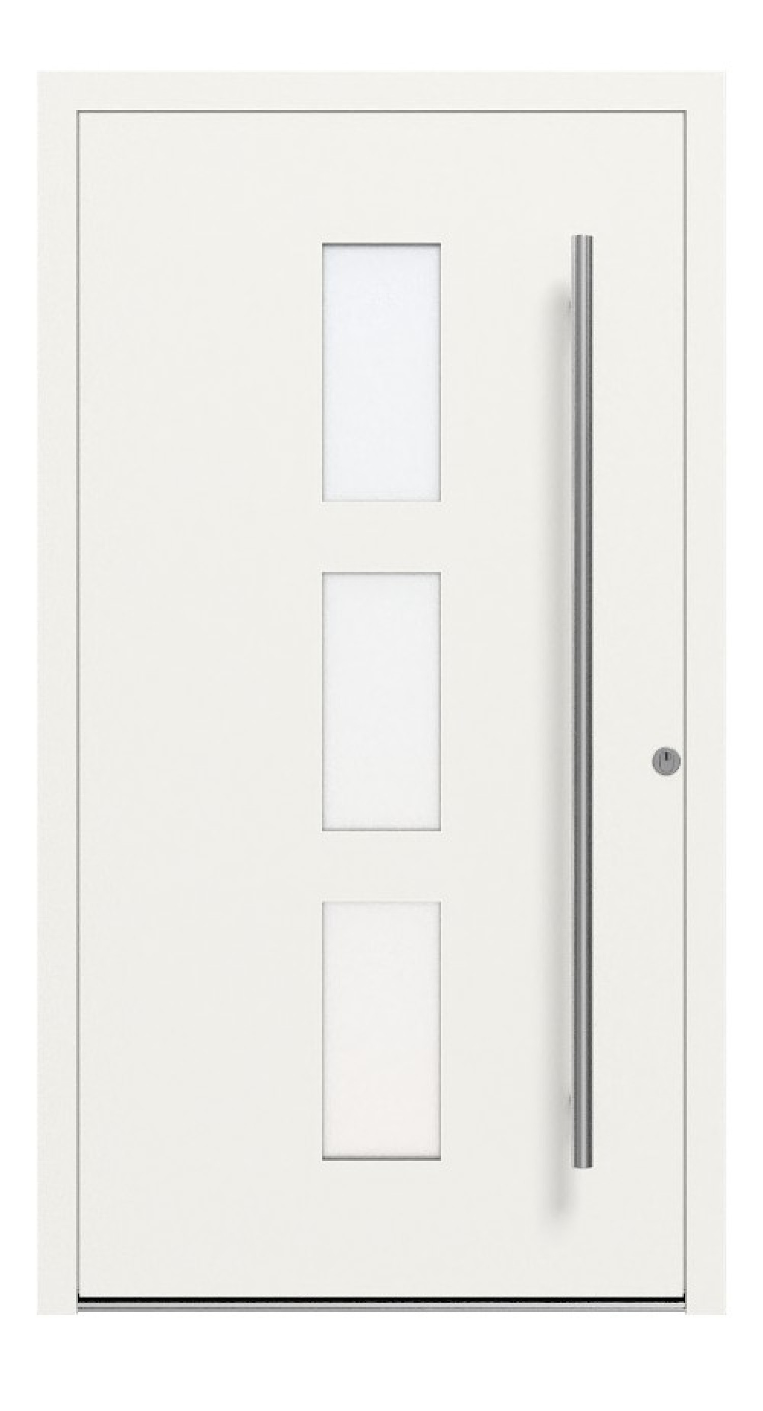 Kneer Haustür Alu AT72 1AF 705 RAL 9016-RAL 9016 Frontansicht außen
