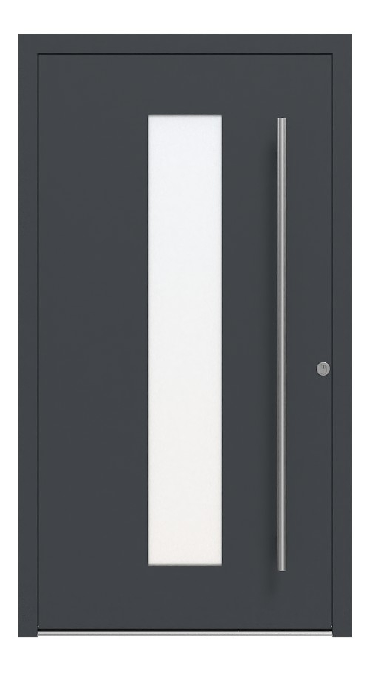 Kneer Haustür Alu AT72 1AF 701 RAL 7016-RAL 7016 Frontansicht außen