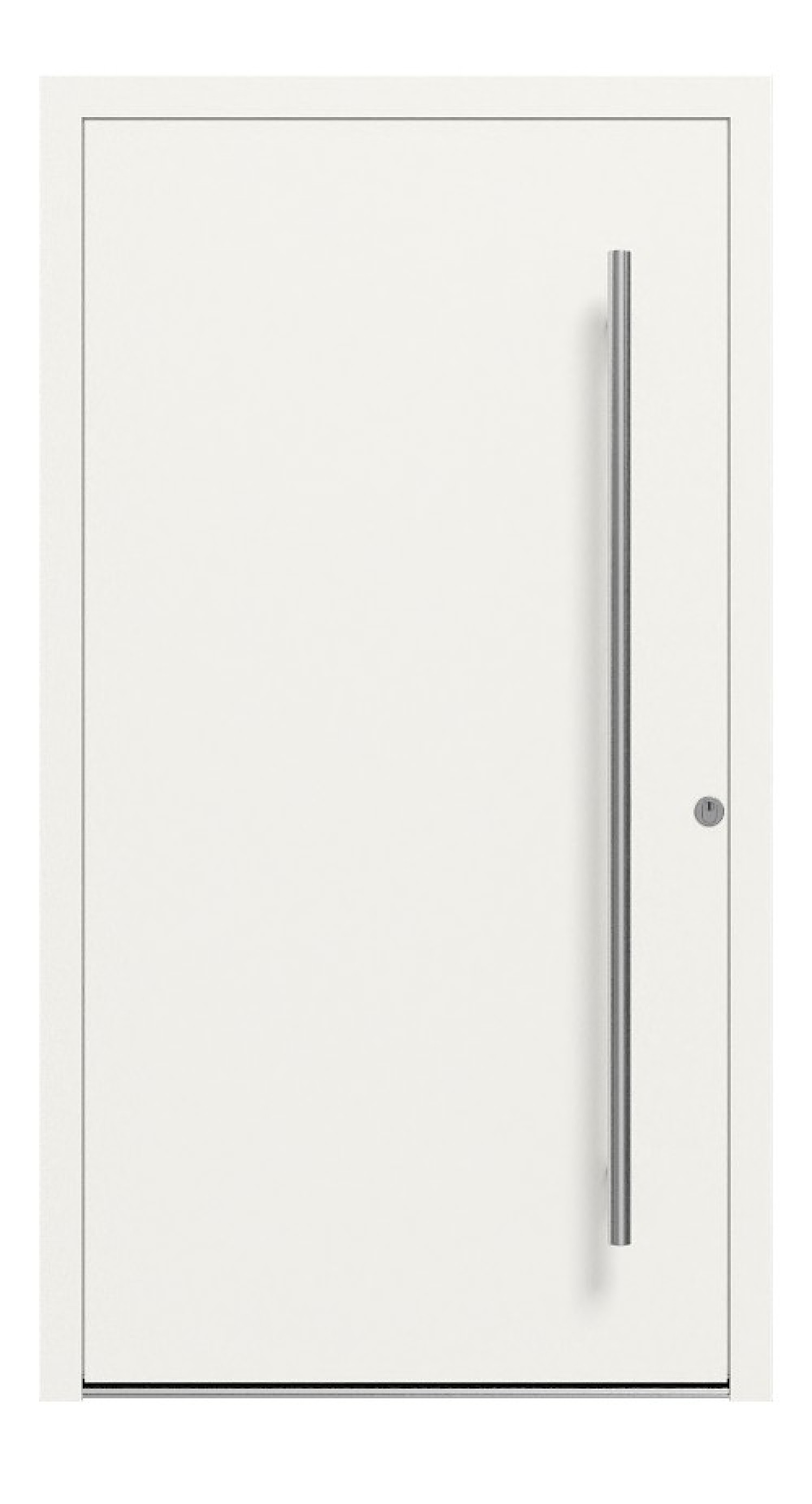 Kneer Haustür Alu AT72 1AF 707 RAL 9016-RAL 9016 Frontansicht außen