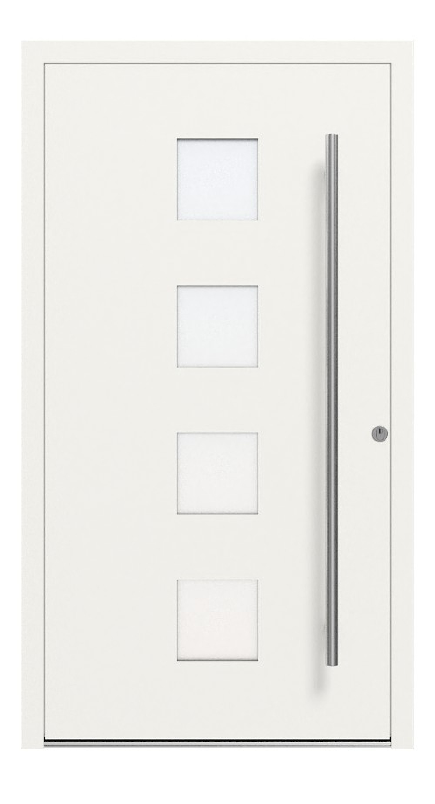 Kneer Haustür Alu AT72 1AF 706 RAL 9016-RAL 9016 Frontansicht außen
