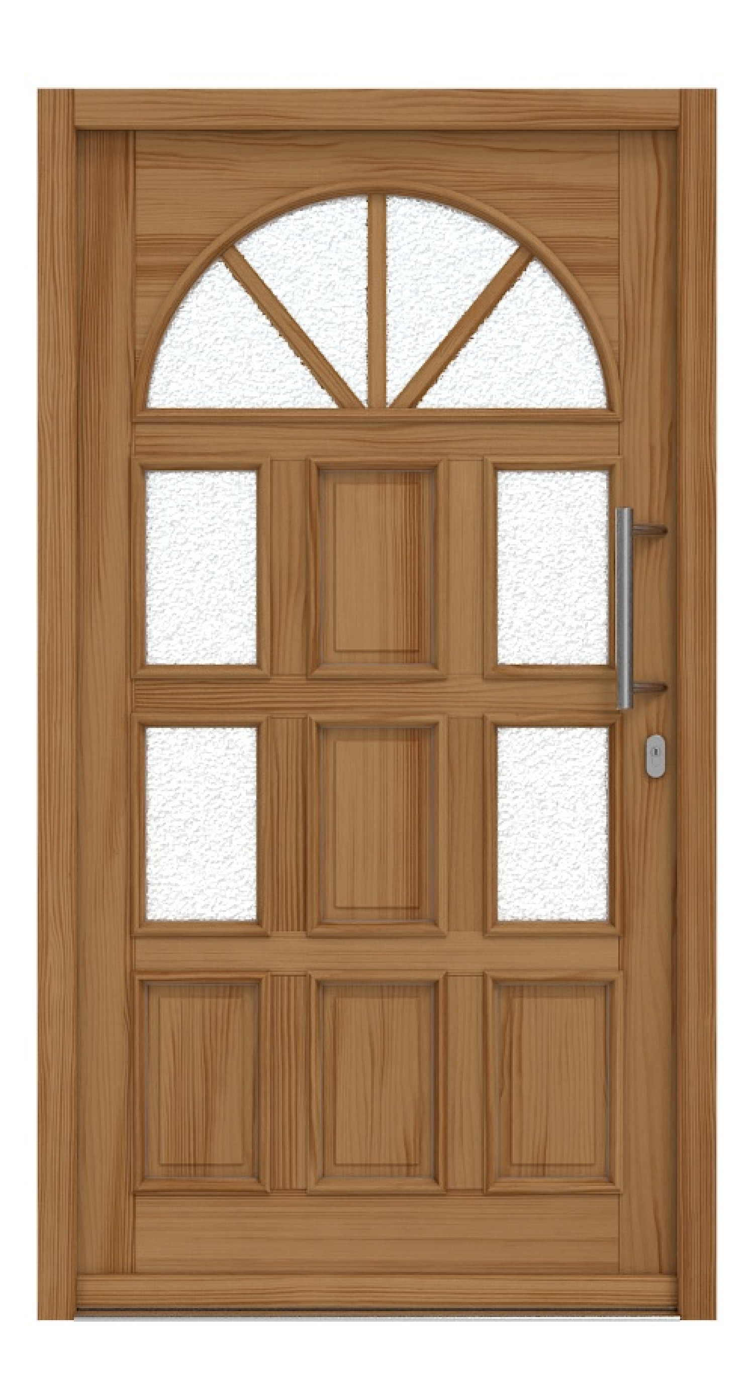 Interio Haustür Holz 4-Sterne 1127 Teak-Teak Frontansicht außen