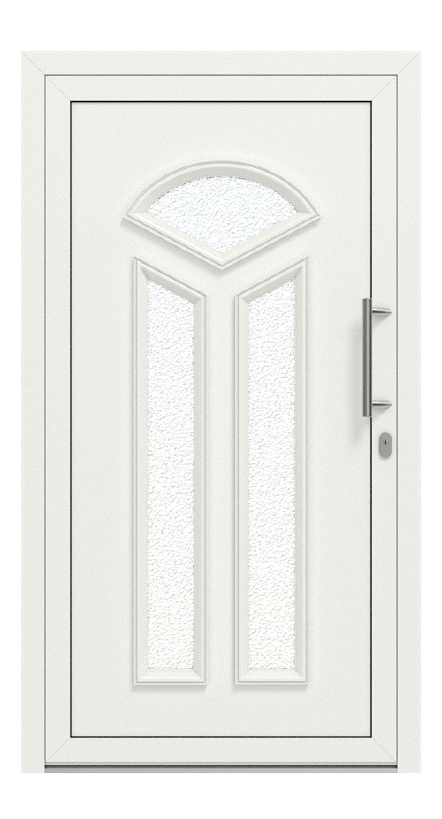 Interio Haustür Alu 5-Sterne 1154 RAL 9016-RAL 9016 Frontansicht außen
