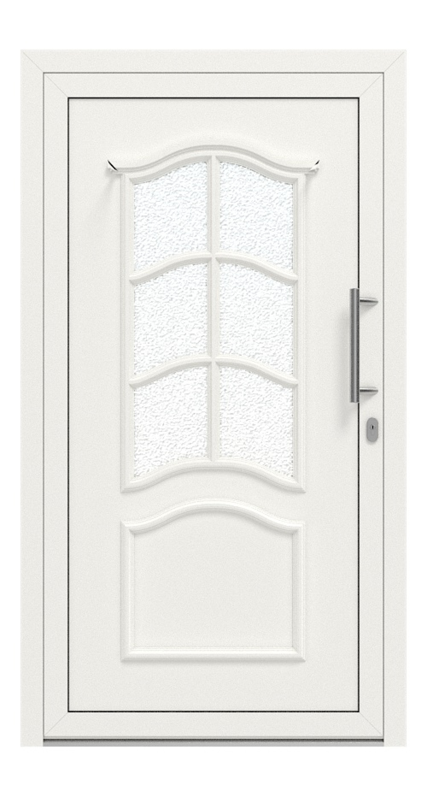 Interio Haustür Alu 5-Sterne 1165 RAL 9016-RAL 9016 Frontansicht außen