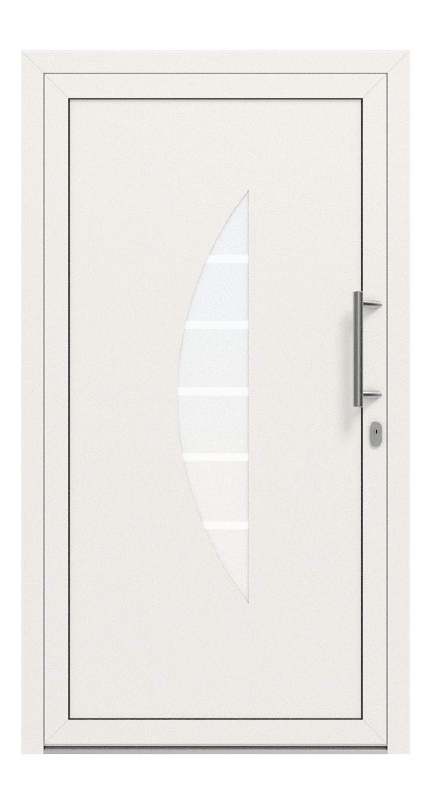 Interio Haustür Alu 5-Sterne 1174 RAL 9016-RAL 9016 Frontansicht außen