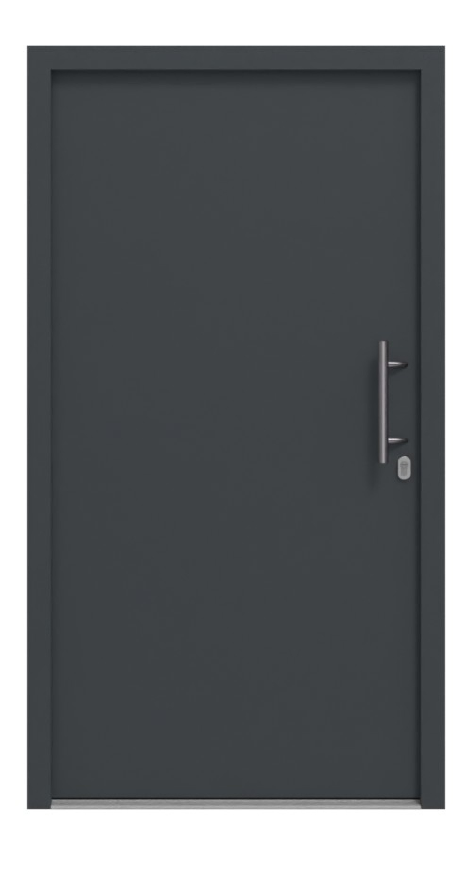 Motiv 010 der Stahl-Aluminium Haustür Thermo46 - Aussenseite in RAL 7016 Anthrazitgrau seidenmatt