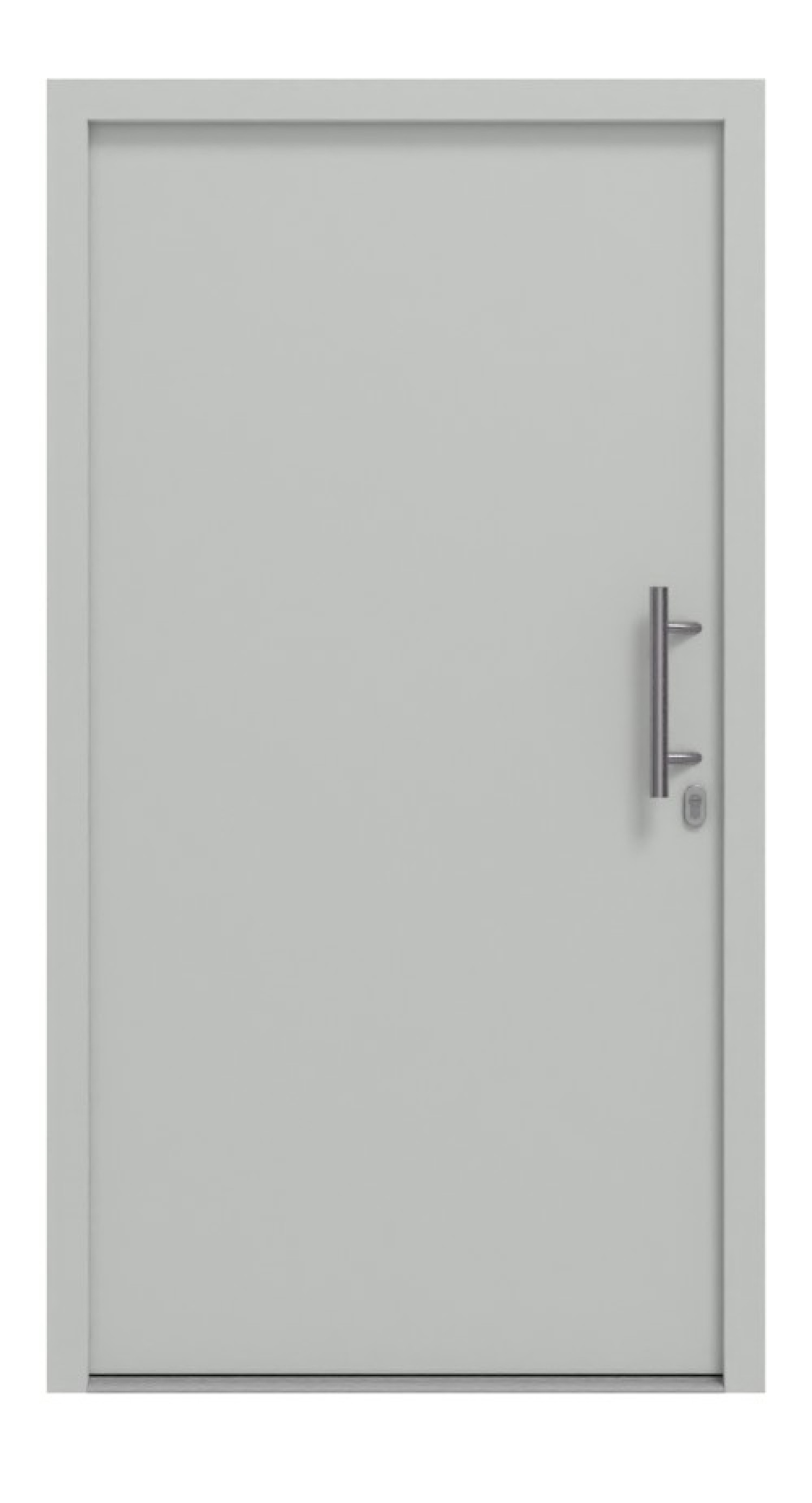 Motiv 010 der Stahl-Aluminium Haustür Thermo46 - Aussenseite in RAL 7035 Lichtgrau seidenmatt