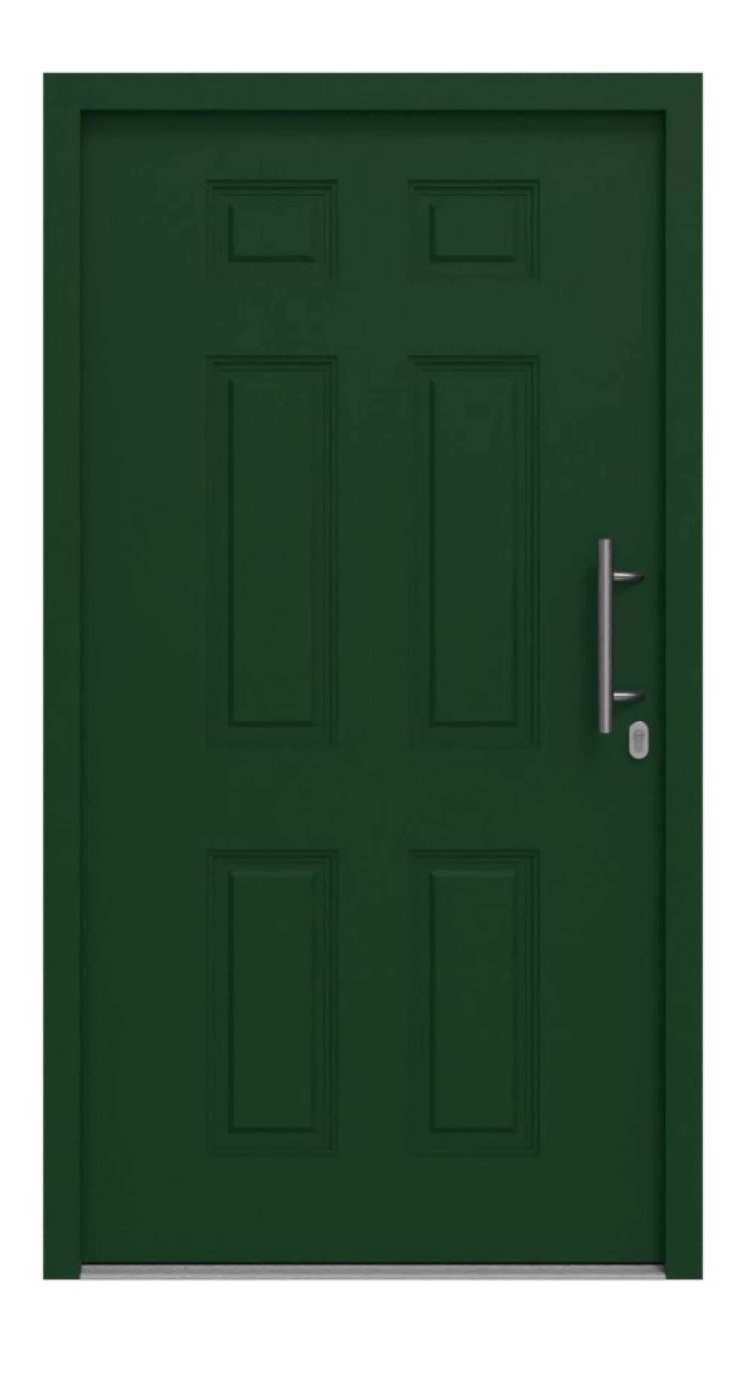 Hörmann Haustür Thermo46 100 RAL 6005-RAL 6005 Frontansicht außen