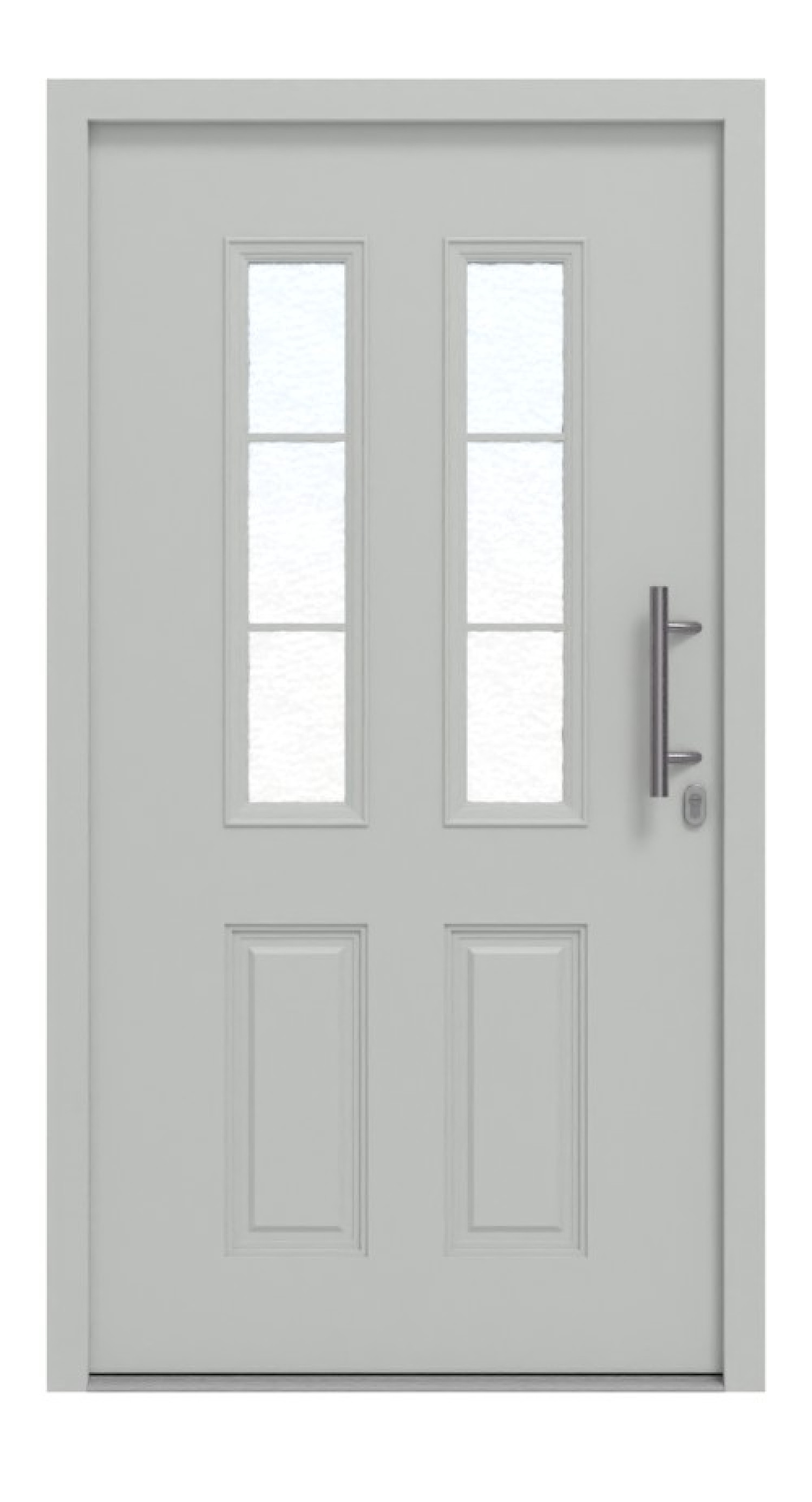 Hörmann Haustür Thermo46 400 RAL 7035-RAL 7035 Frontansicht außen