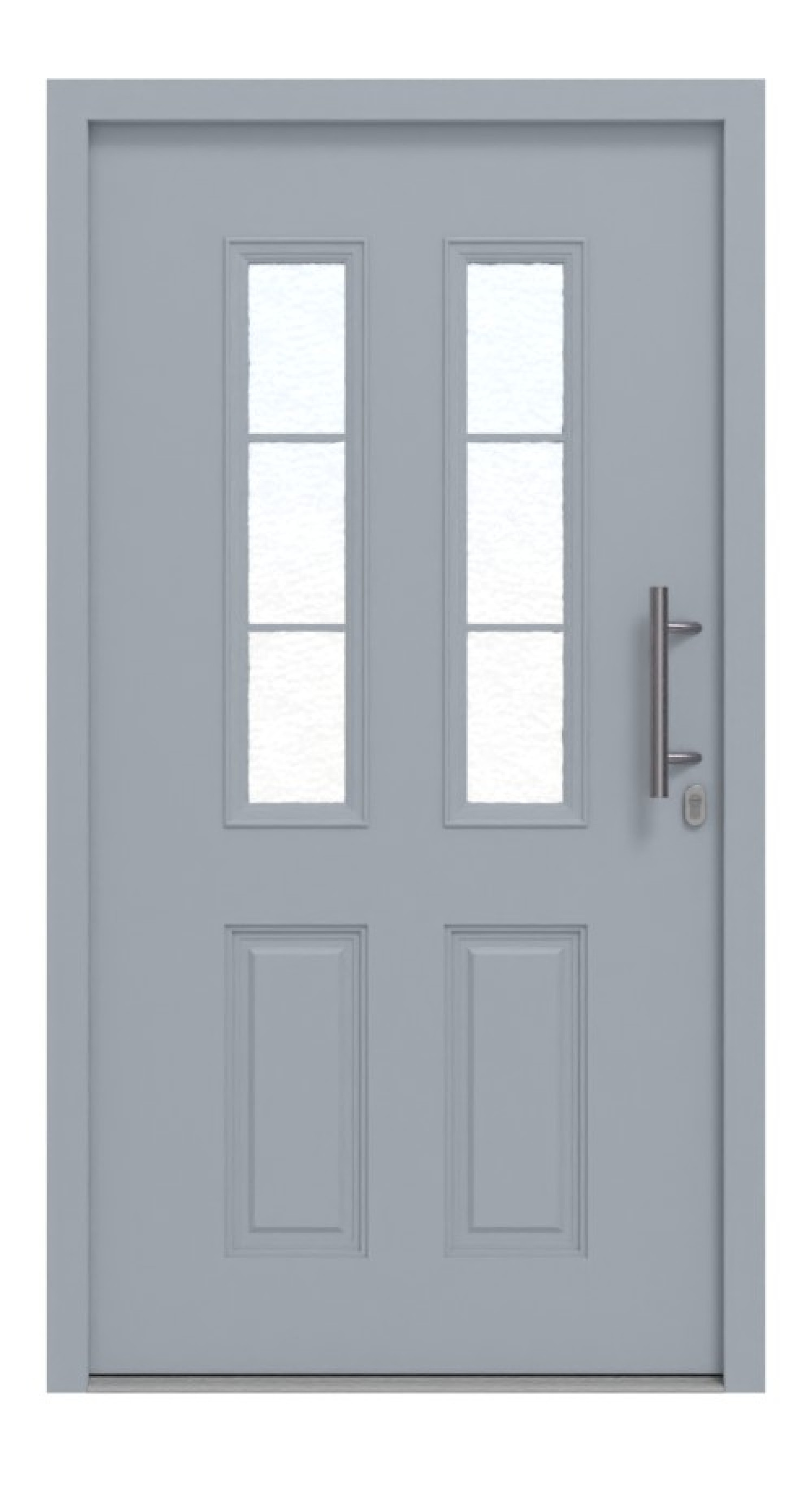 Hörmann Haustür Thermo46 400 RAL 7040-RAL 7040 Frontansicht außen