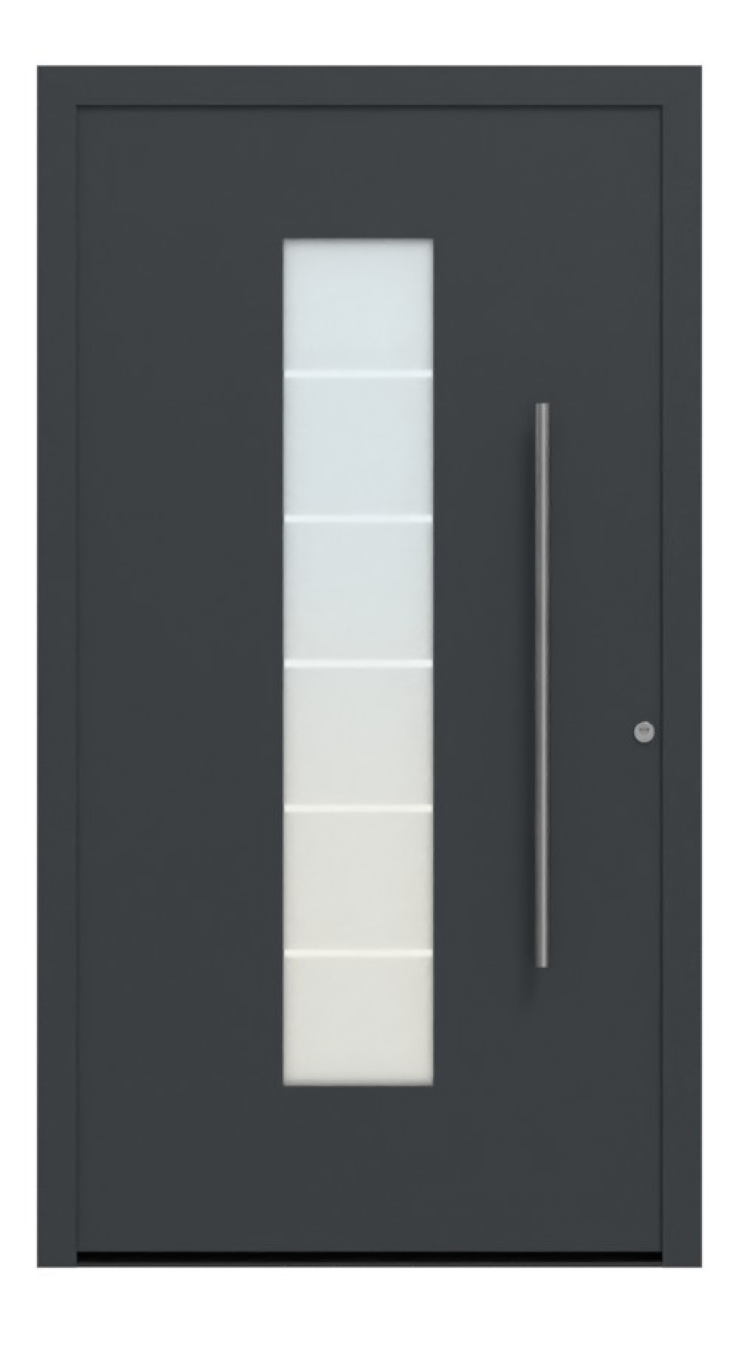 Hörmann Haustür ThermoSafe Aktion 504 RAL 7016-RAL 9016 Frontansicht außen