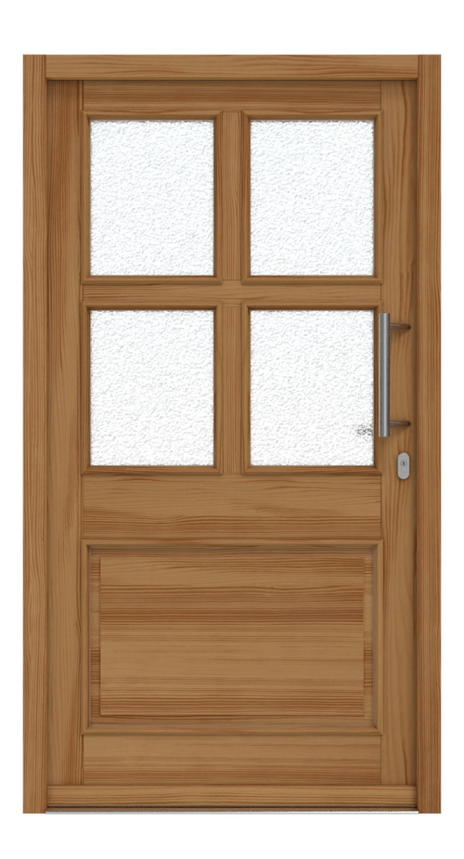 Interio Haustür Holz 4-Sterne 1129 Teak-Teak Frontansicht außen