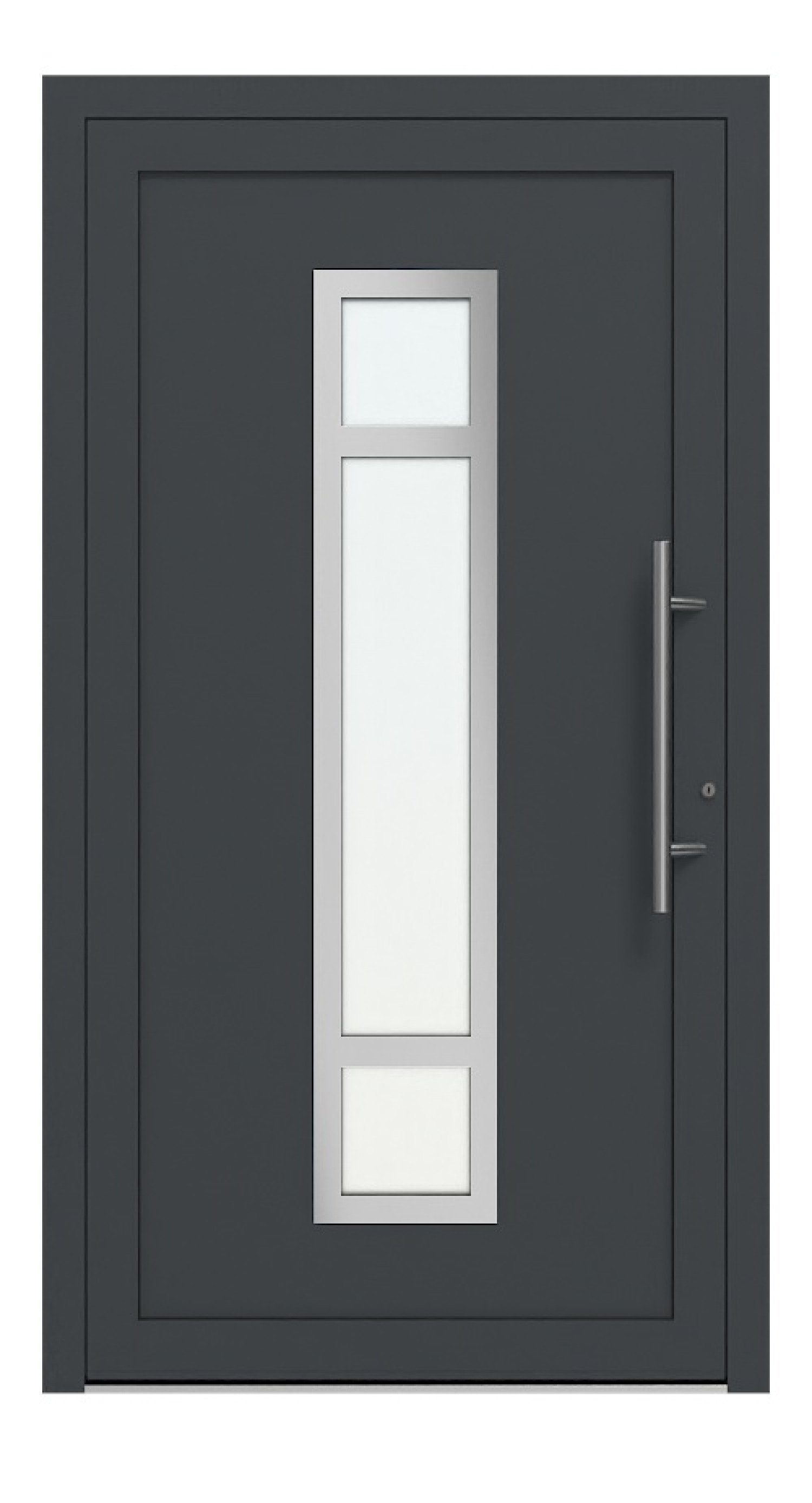 Weru Haustür SEDOR-home H13126-G RAL 7016-RAL 7016 Frontansicht außen