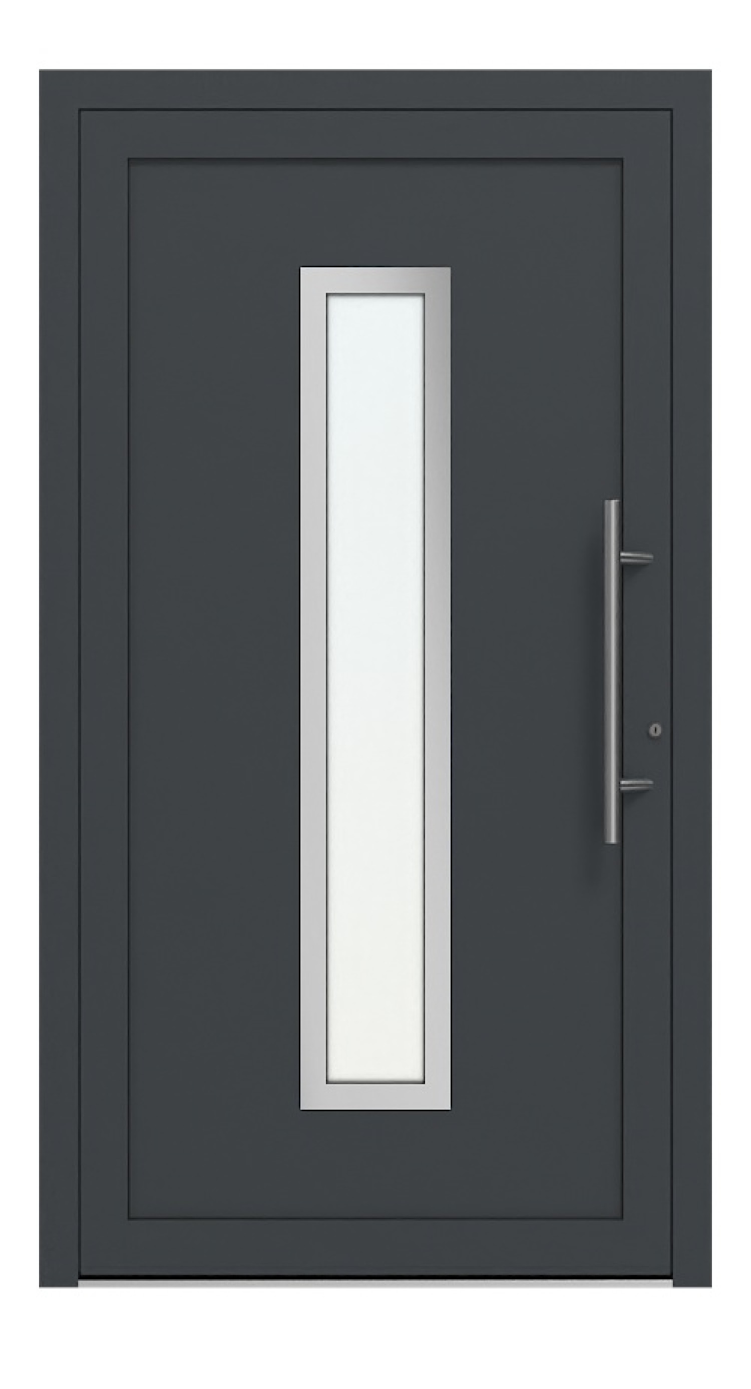 Weru Haustür SEDOR-home H13150-G RAL 7016-RAL 7016 Frontansicht außen