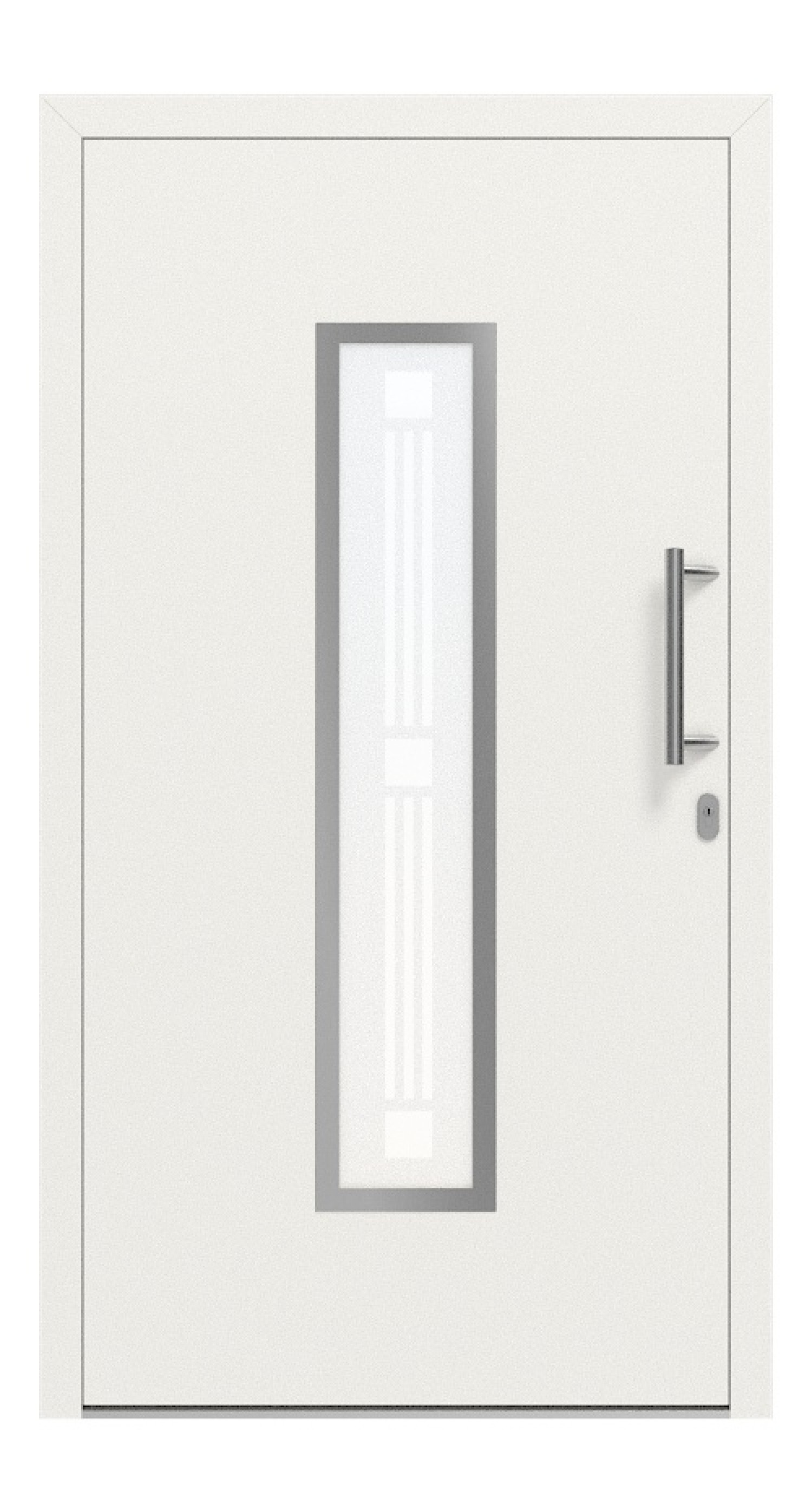 Interio Haustür Alu 6-Sterne 1153 RAL 9016-RAL 9016 Frontansicht außen