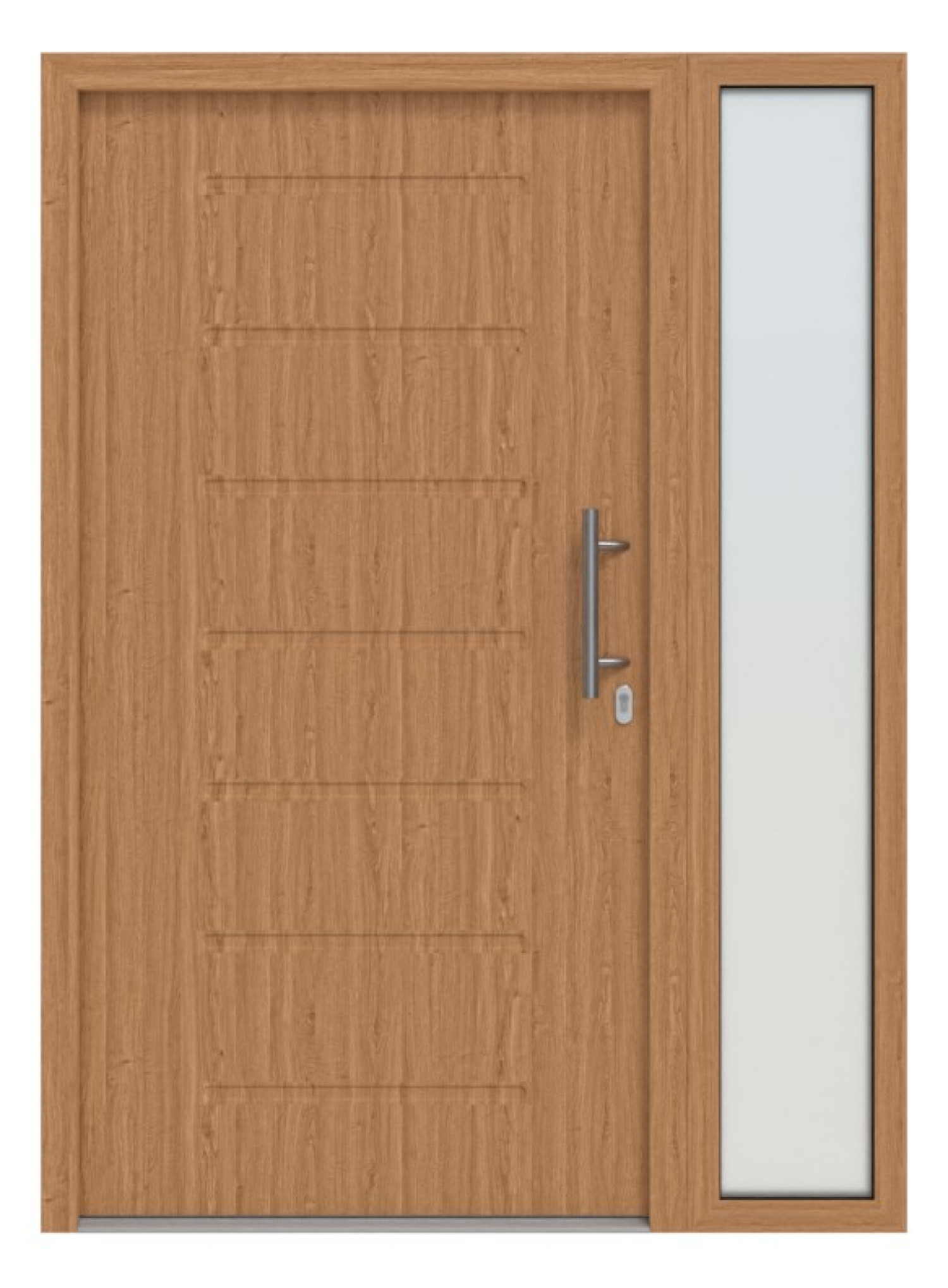 Hörmann Haustür Thermo46 015 mit Seitenteil Winchester Oak-Winchester Oak Frontansicht außen