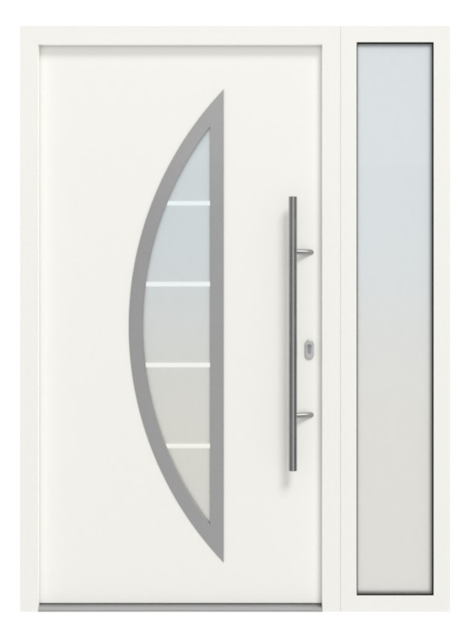 Hörmann Haustür Thermo46 900 mit Seitenteil RAL 9016-RAL 9016 Frontansicht außen
