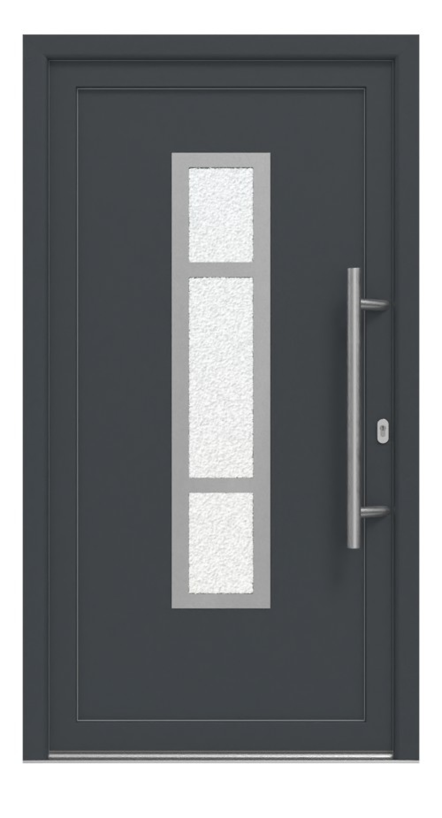 Meeth Haustür Signum PVC 87 RAL 7016-RAL 9016 Frontansicht außen