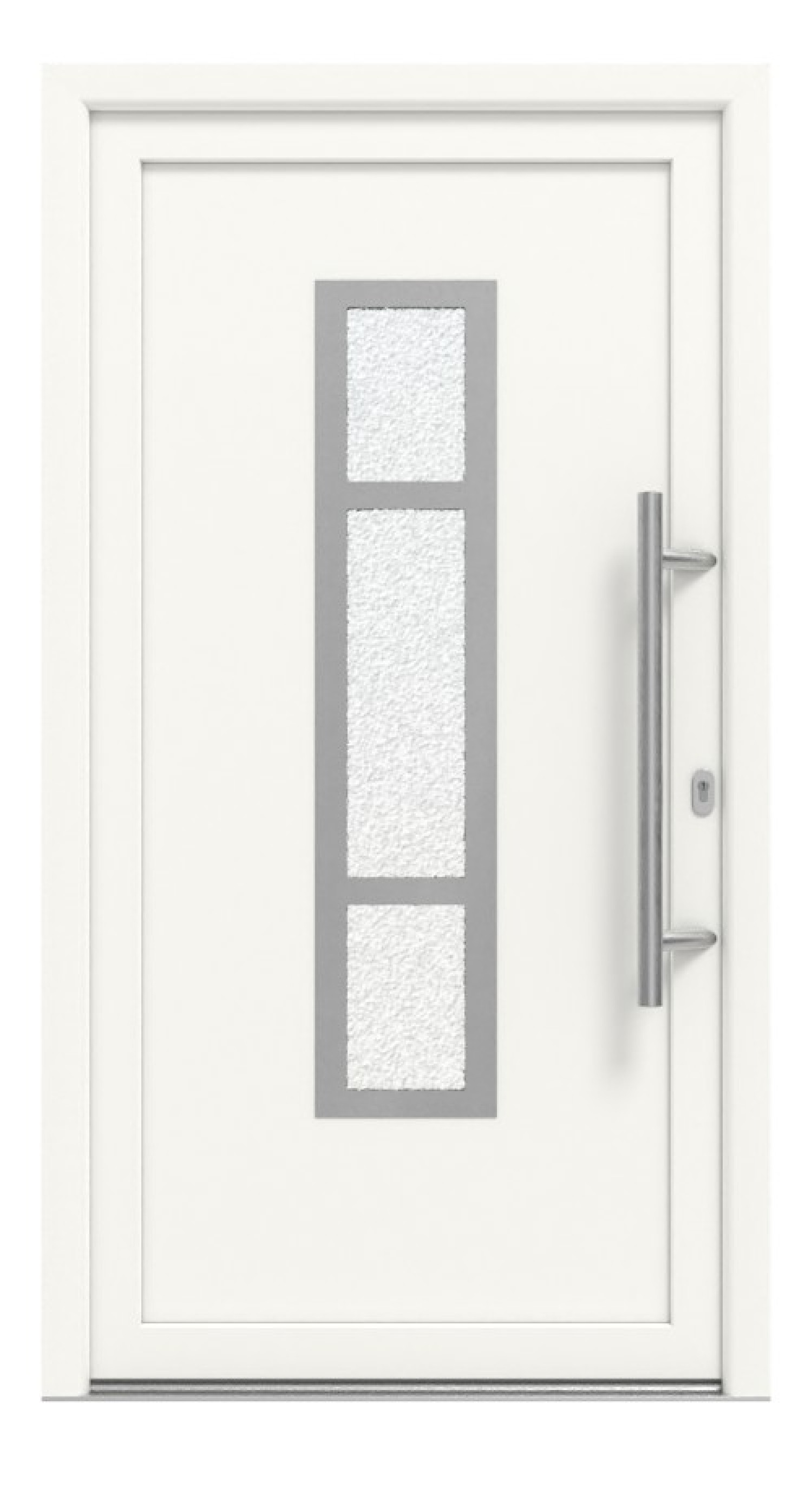 Meeth Haustür Signum PVC 87 RAL 9016-RAL 9016 Frontansicht außen