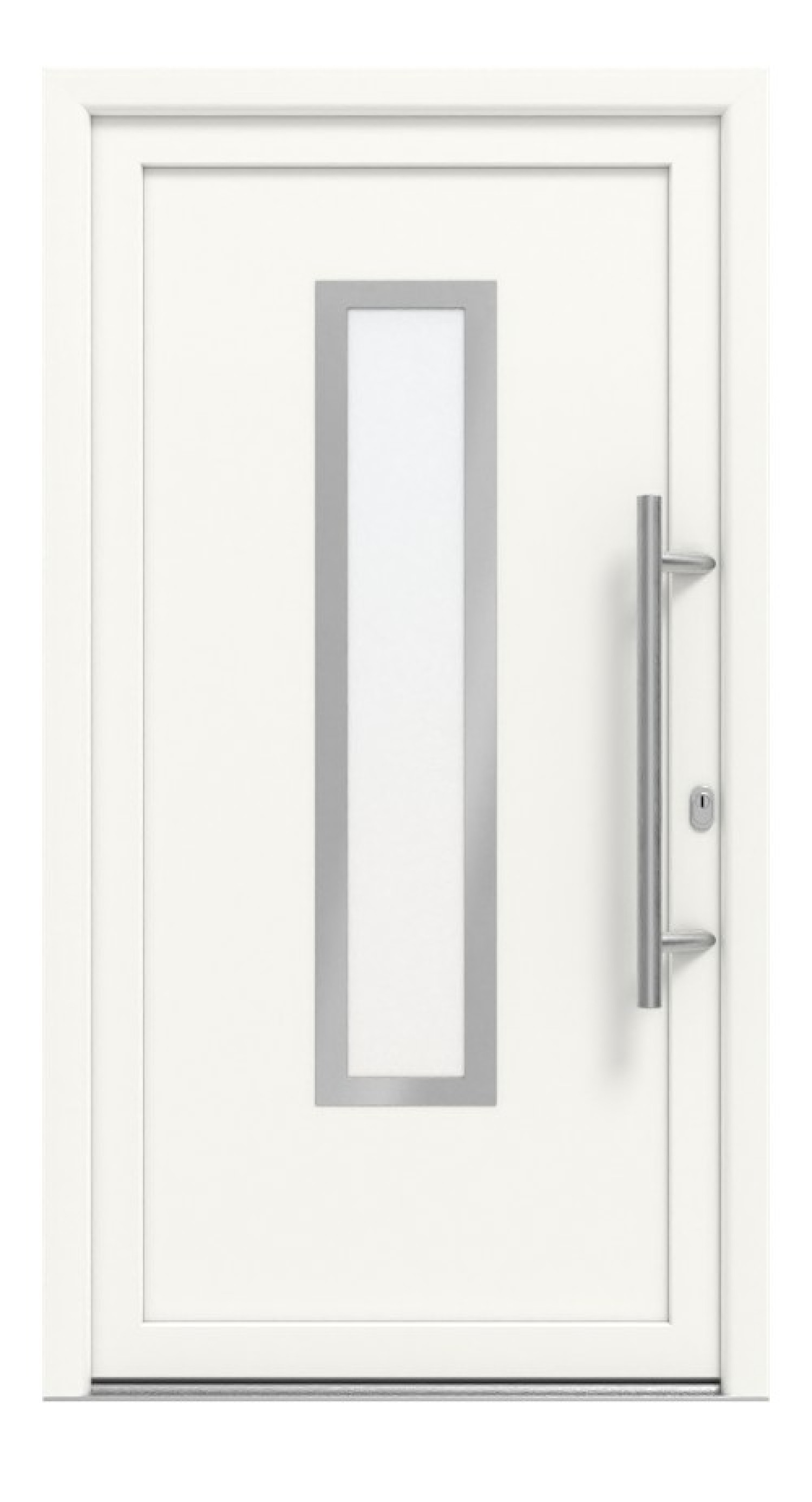 Meeth Haustür Signum Exklusiv PVC 32 RAL 9016-RAL 9016 Frontansicht außen