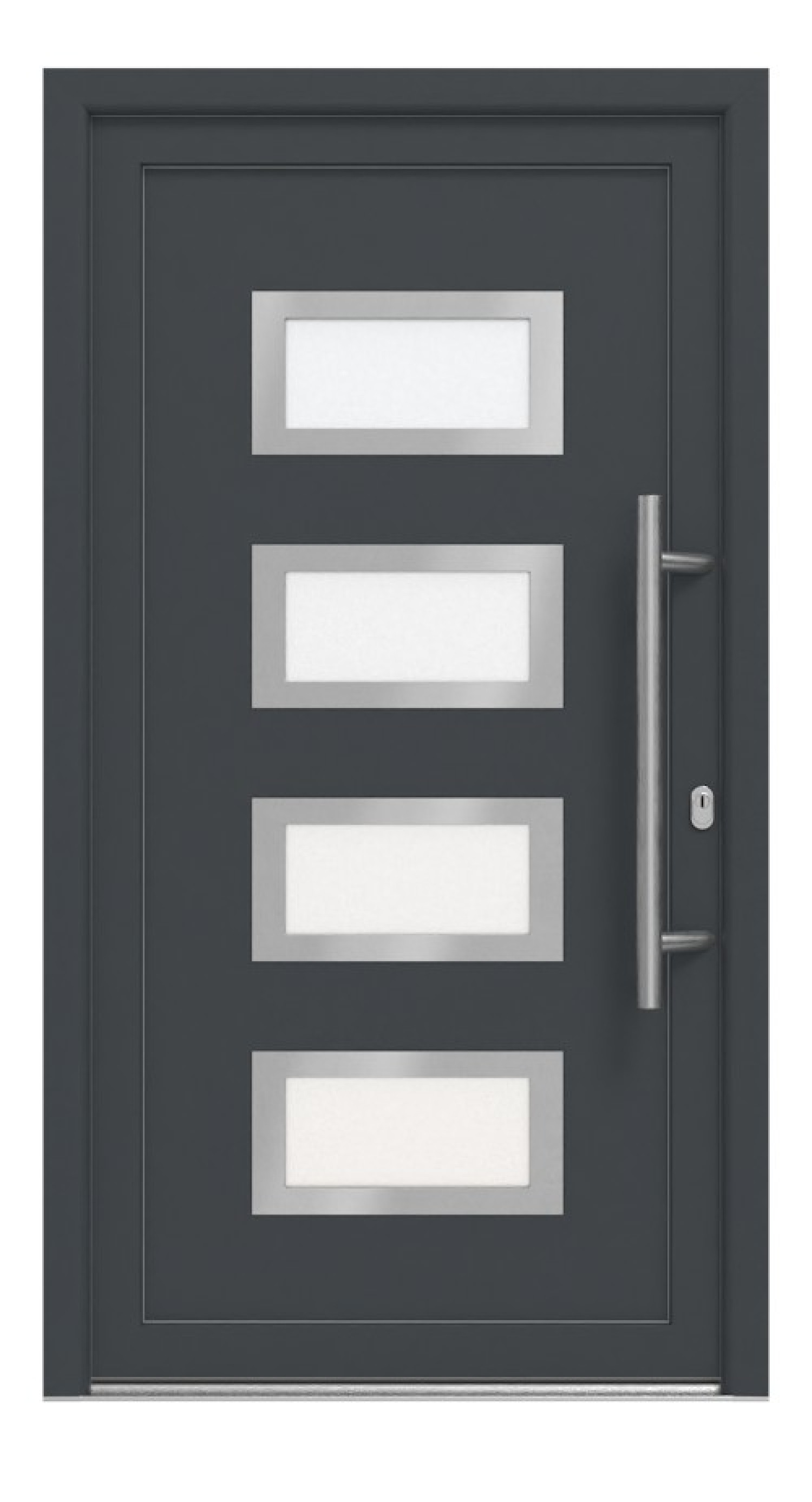 Meeth Haustür Signum Exklusiv PVC 92 RAL 7016-RAL 7016 Frontansicht außen