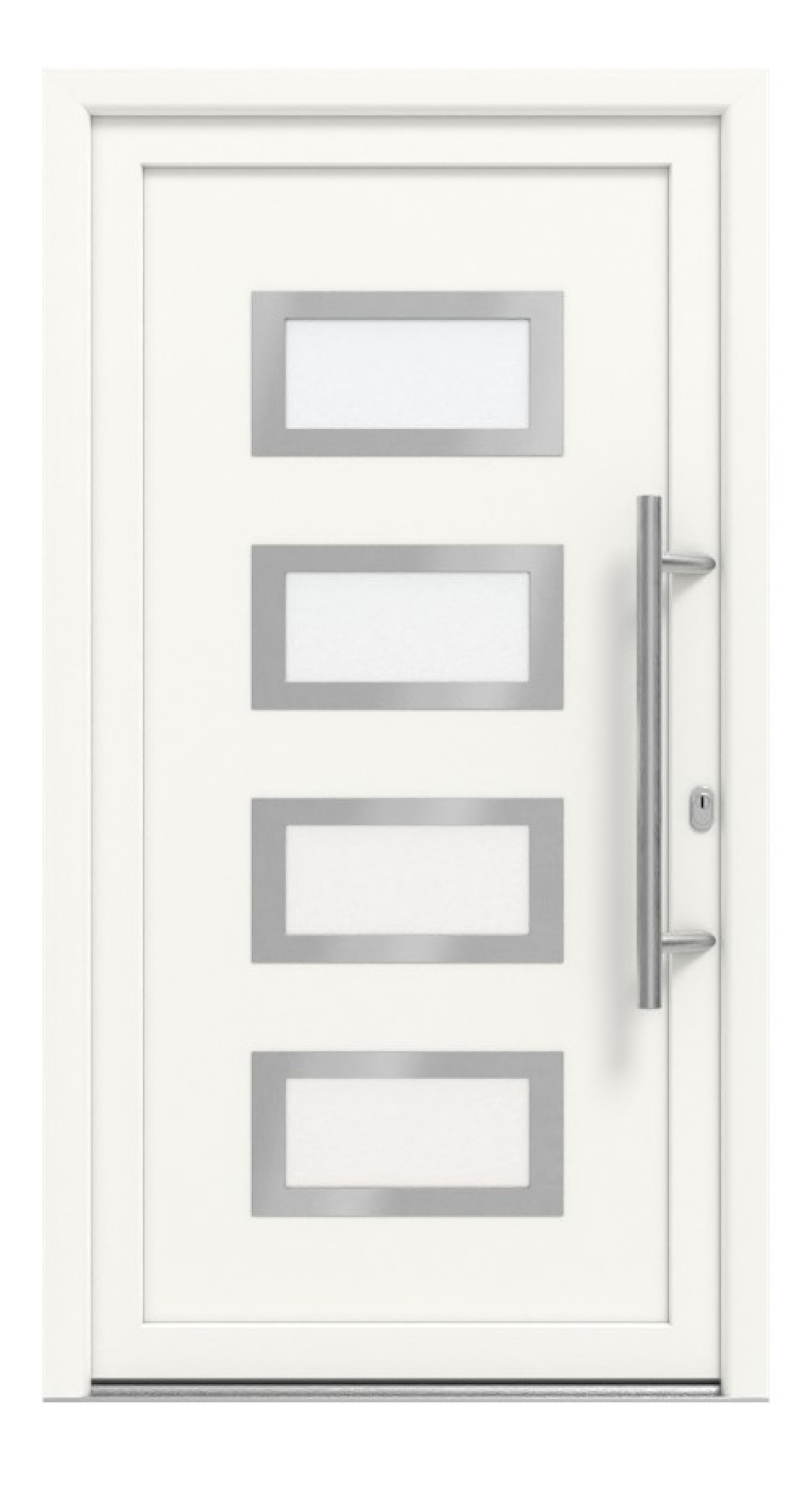 Meeth Haustür Signum Exklusiv PVC 92 RAL 9016-RAL 9016 Frontansicht außen