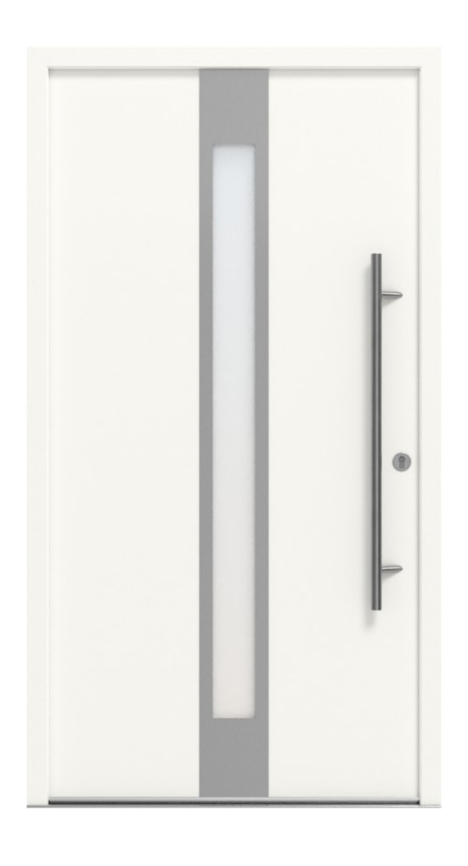Interio Energiespar-Haustür Stahl-Alu Motiv B01 RAL 9016-RAL 9016 Frontansicht außen