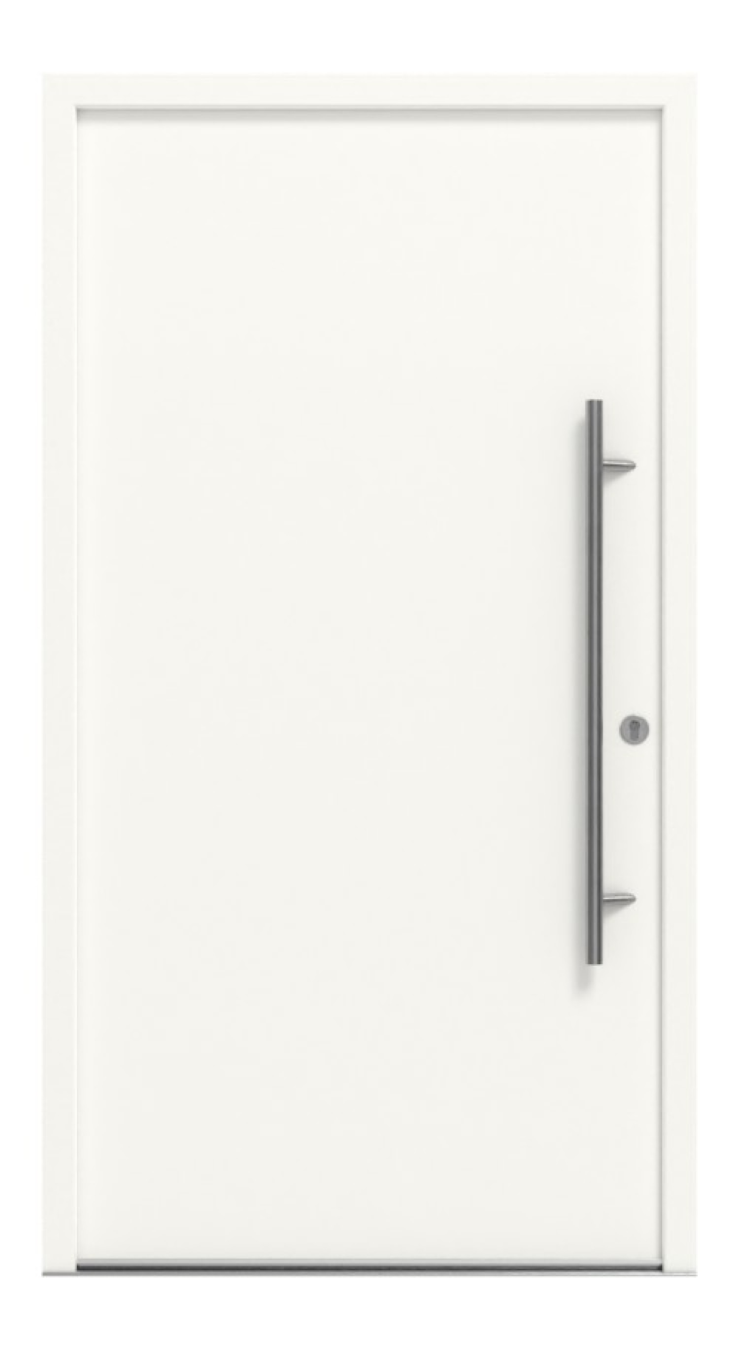 Interio Energiespar-Haustür Stahl-Alu Motiv B05 RAL 9016-RAL 9016 Frontansicht außen