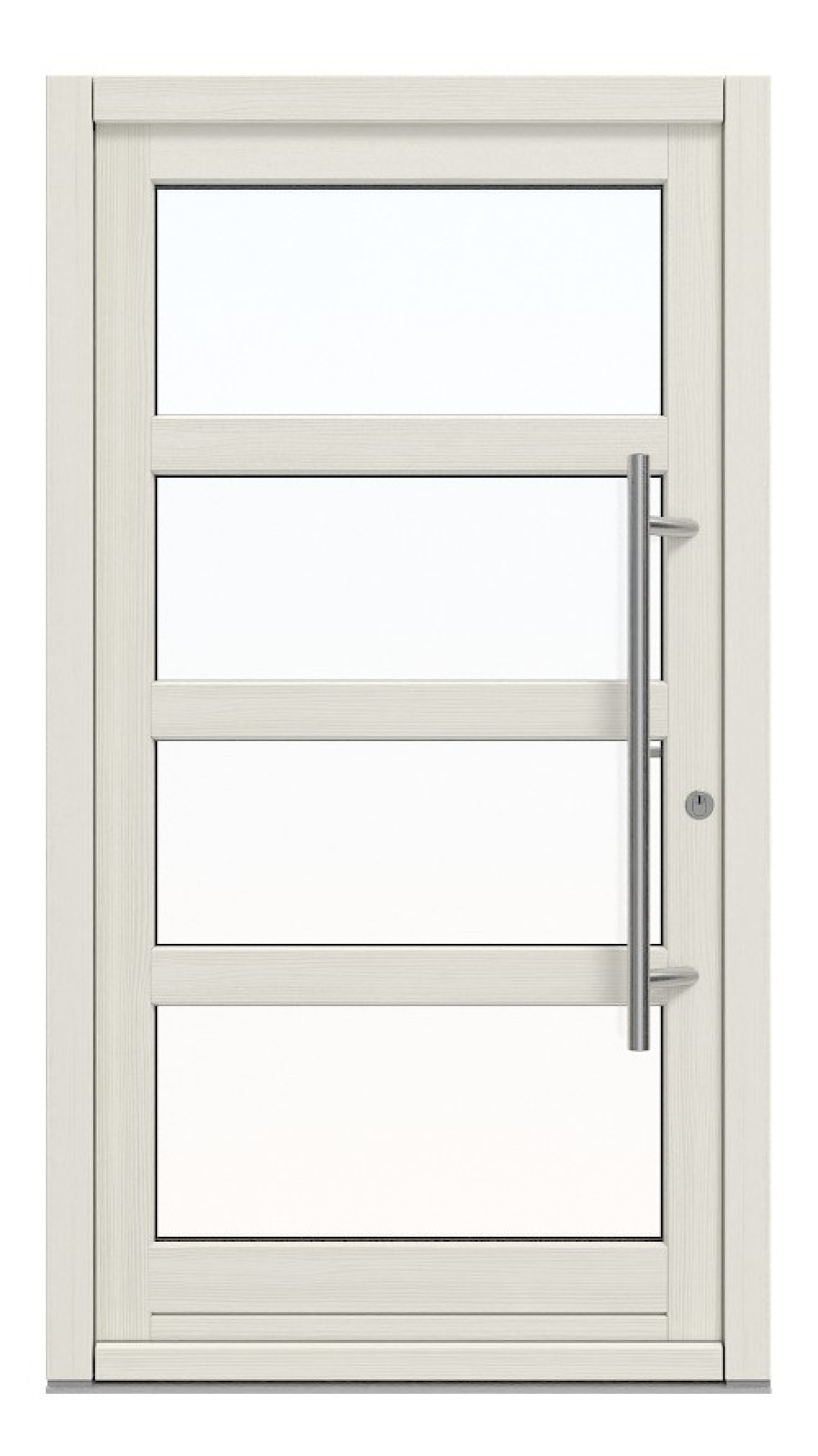 Kneer Haustür Holz 343 Fichte NCS-S-1500-N-Fichte NCS-S-1500-N Frontansicht außen