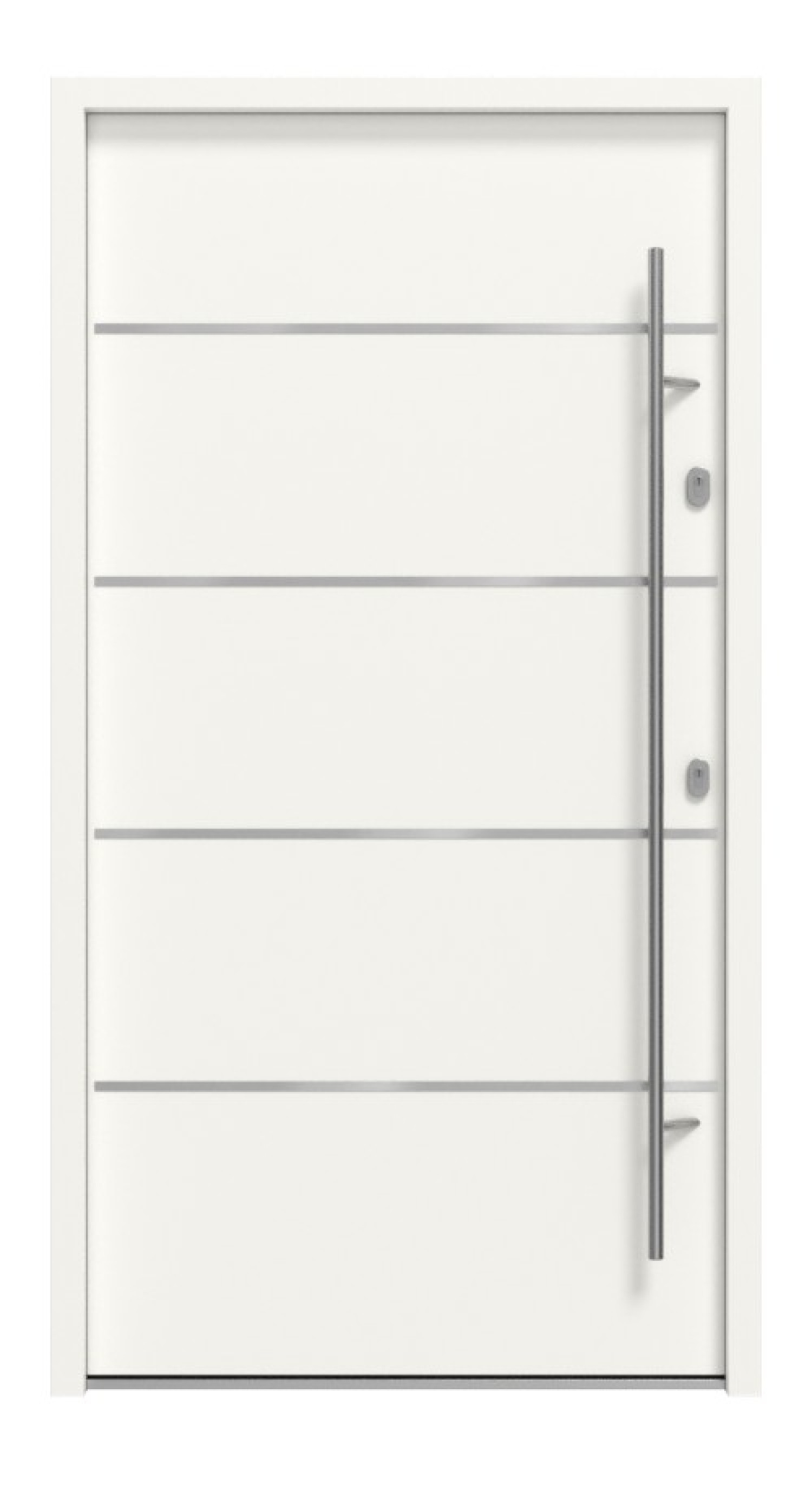 Haustür System S68 2ZA Atena RAL 9016-RAL 9016 Frontansicht außen