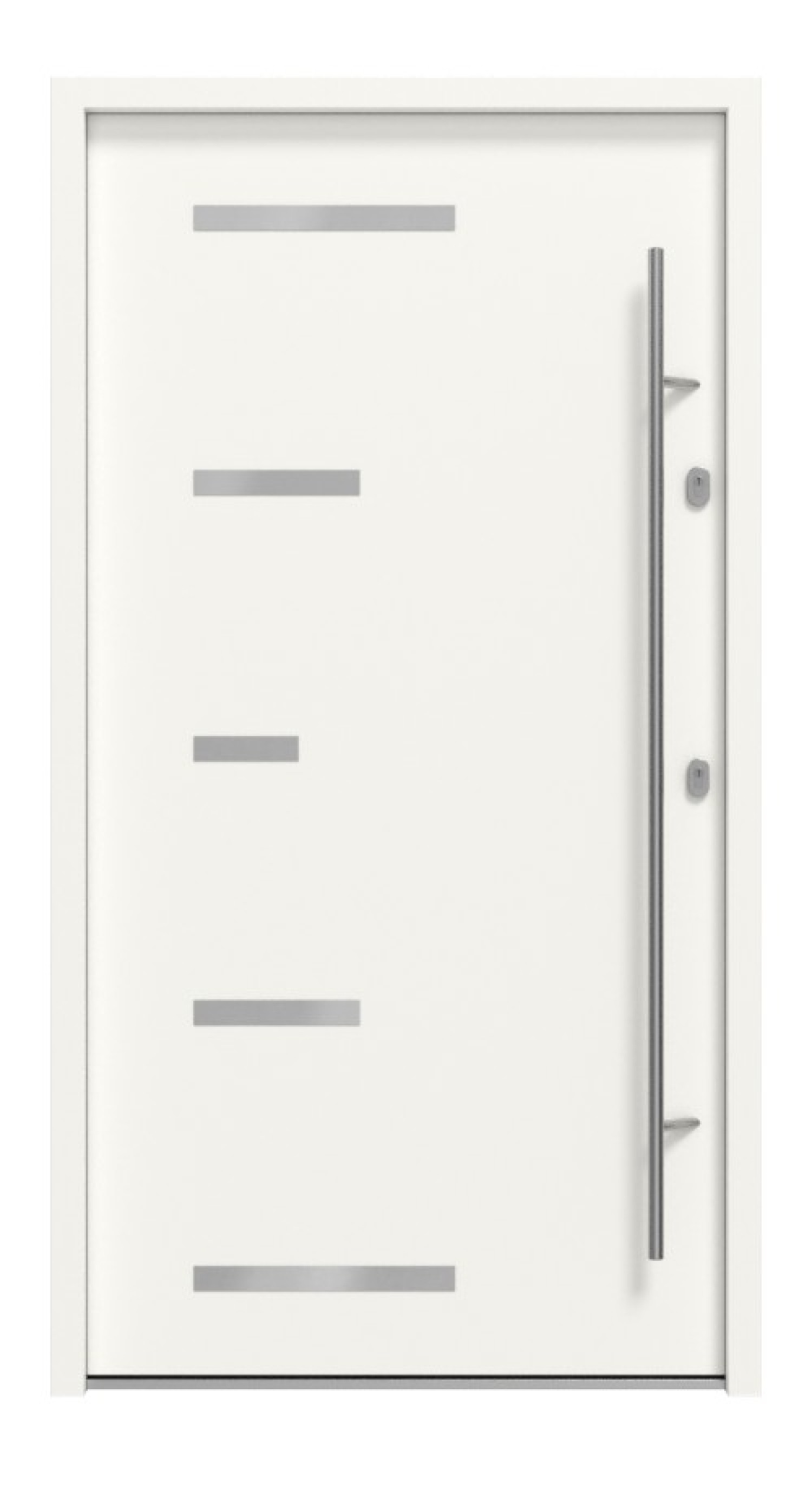 Haustür System S68 2ZA Sparta RAL 9016-RAL 9016 Frontansicht außen