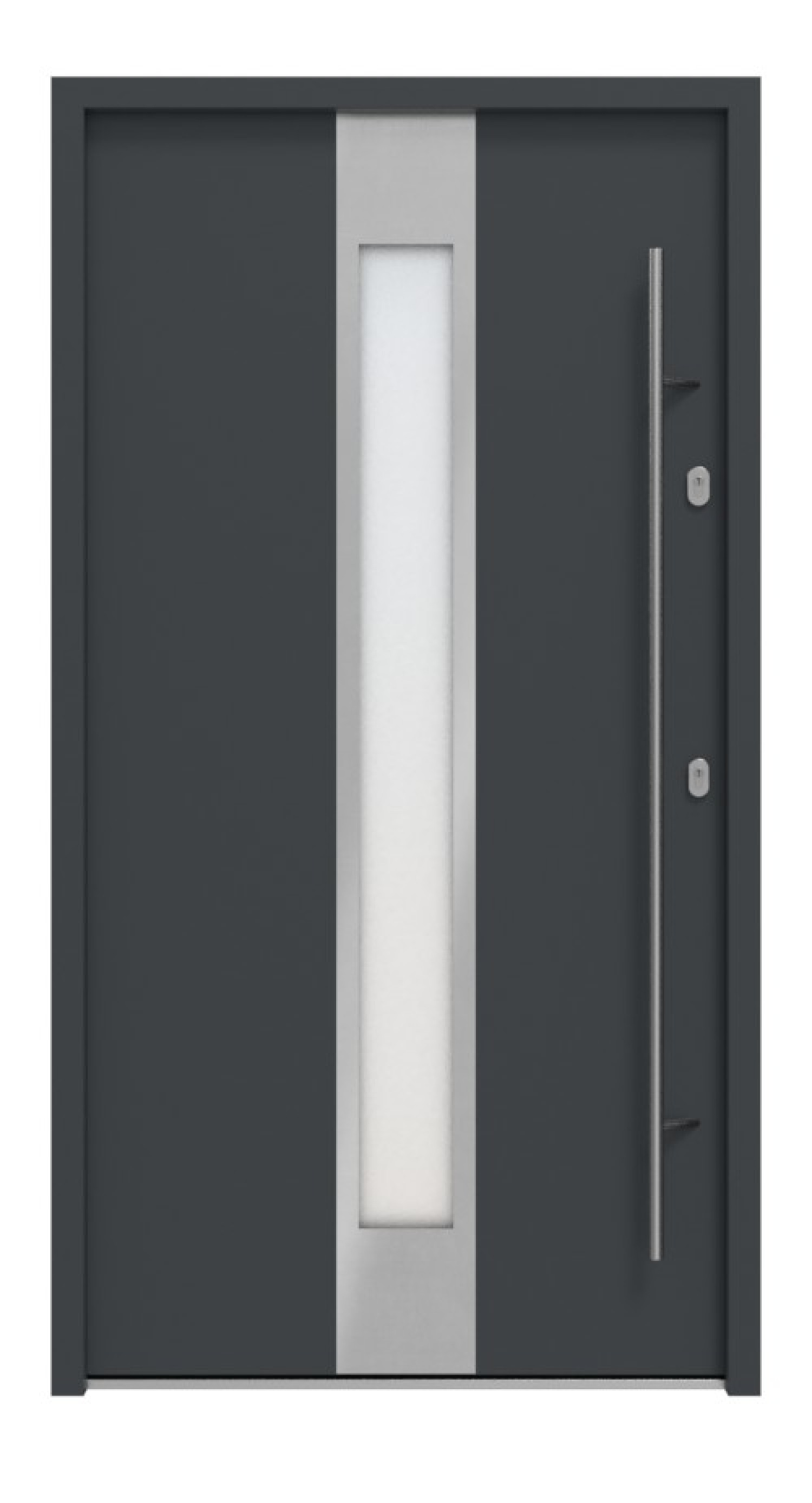 Haustür System S68 2ZA Neptun RAL 7016-RAL 7016 Frontansicht außen
