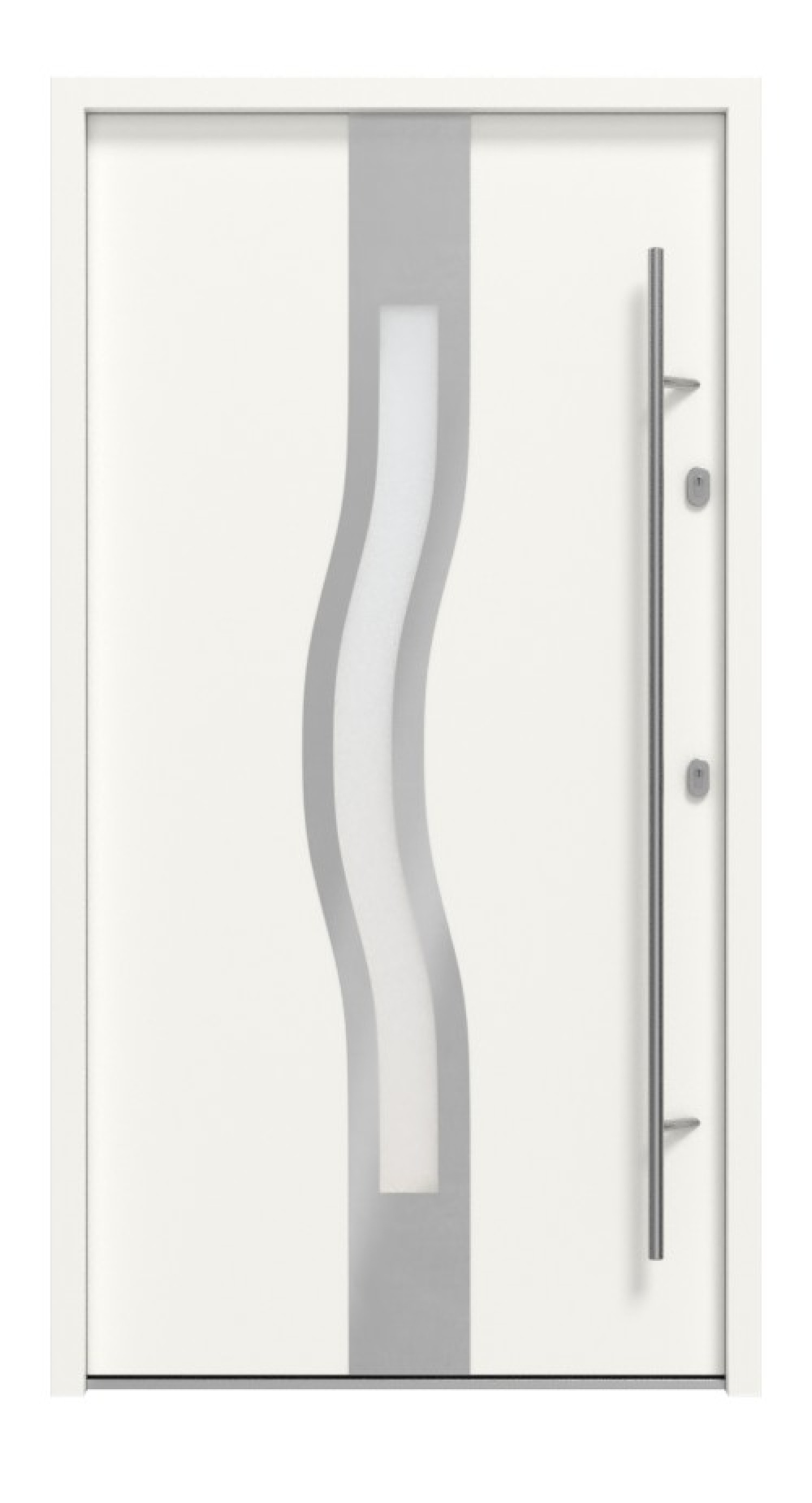 Haustür System S68 2ZA Olimpia RAL 9016-RAL 9016 Frontansicht außen