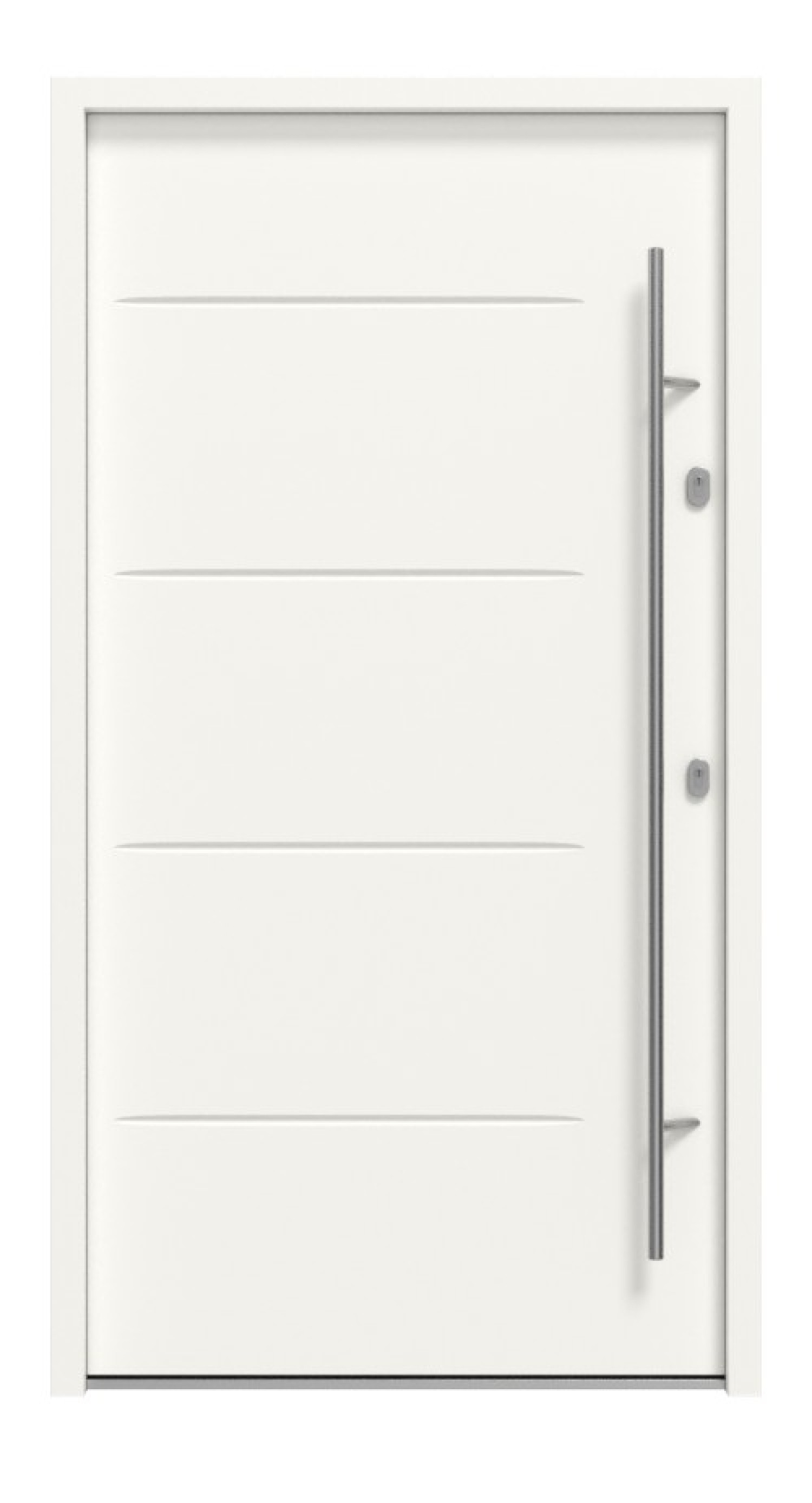 Haustür System S68 2ZA Tytan RAL 9016-RAL 9016 Frontansicht außen