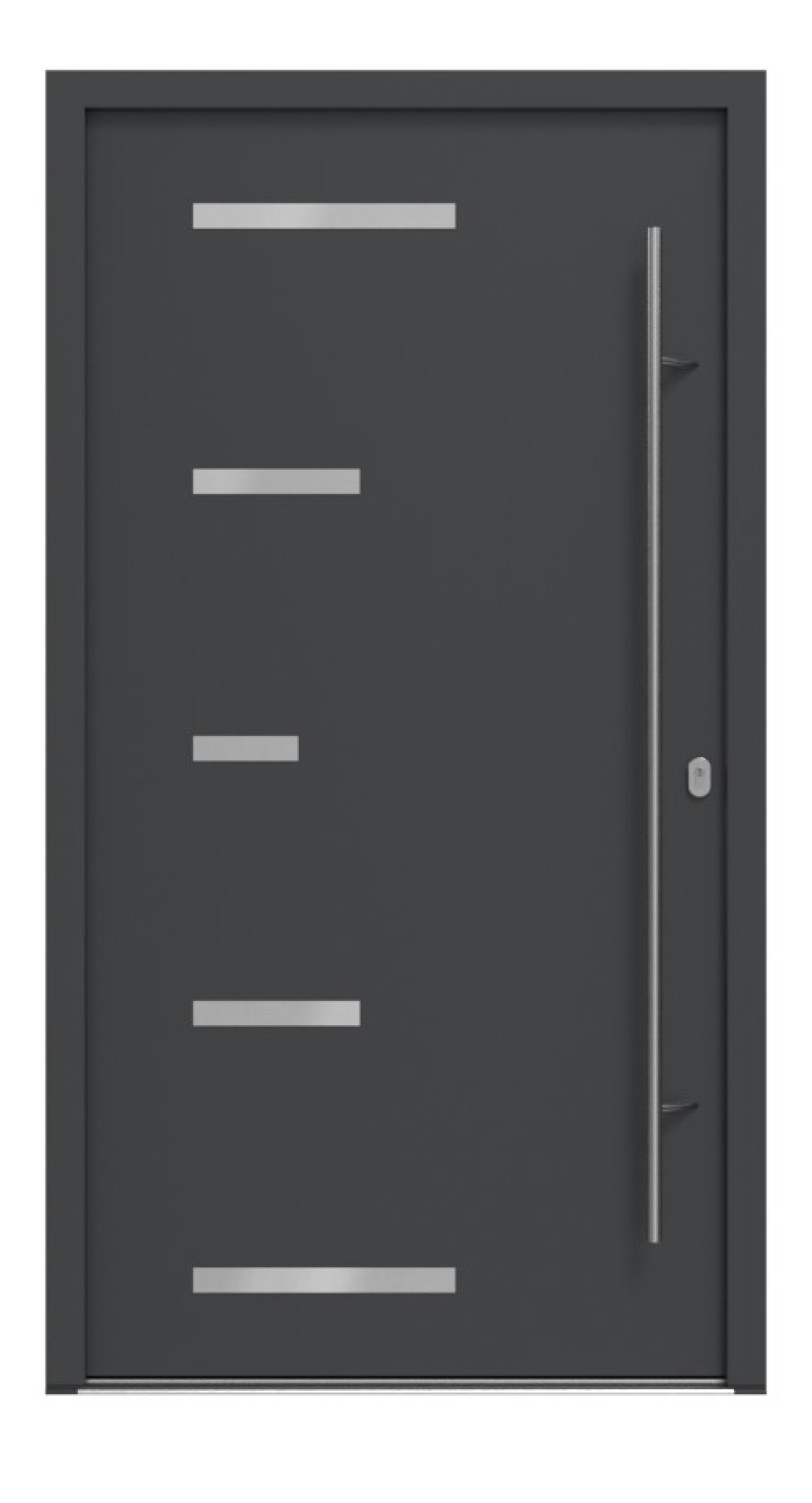 Haustür System S68 ZL ARCTIC Sparta RAL 7021-RAL 7021 Frontansicht außen