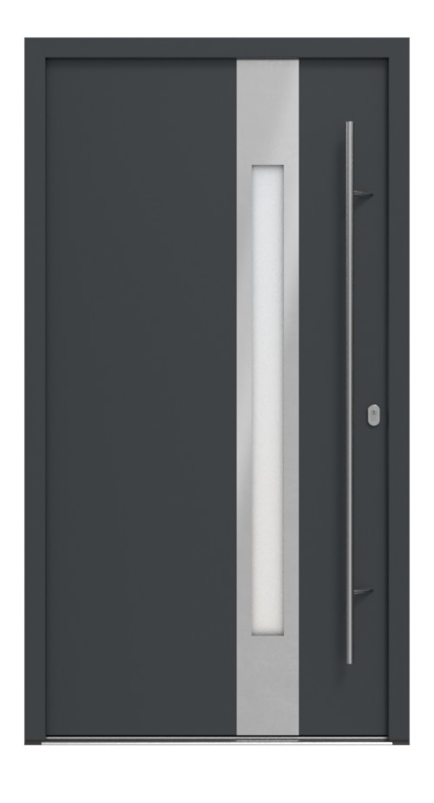 Haustür System S68 ZL ARCTIC Temida RAL 7016-RAL 7016 Frontansicht außen