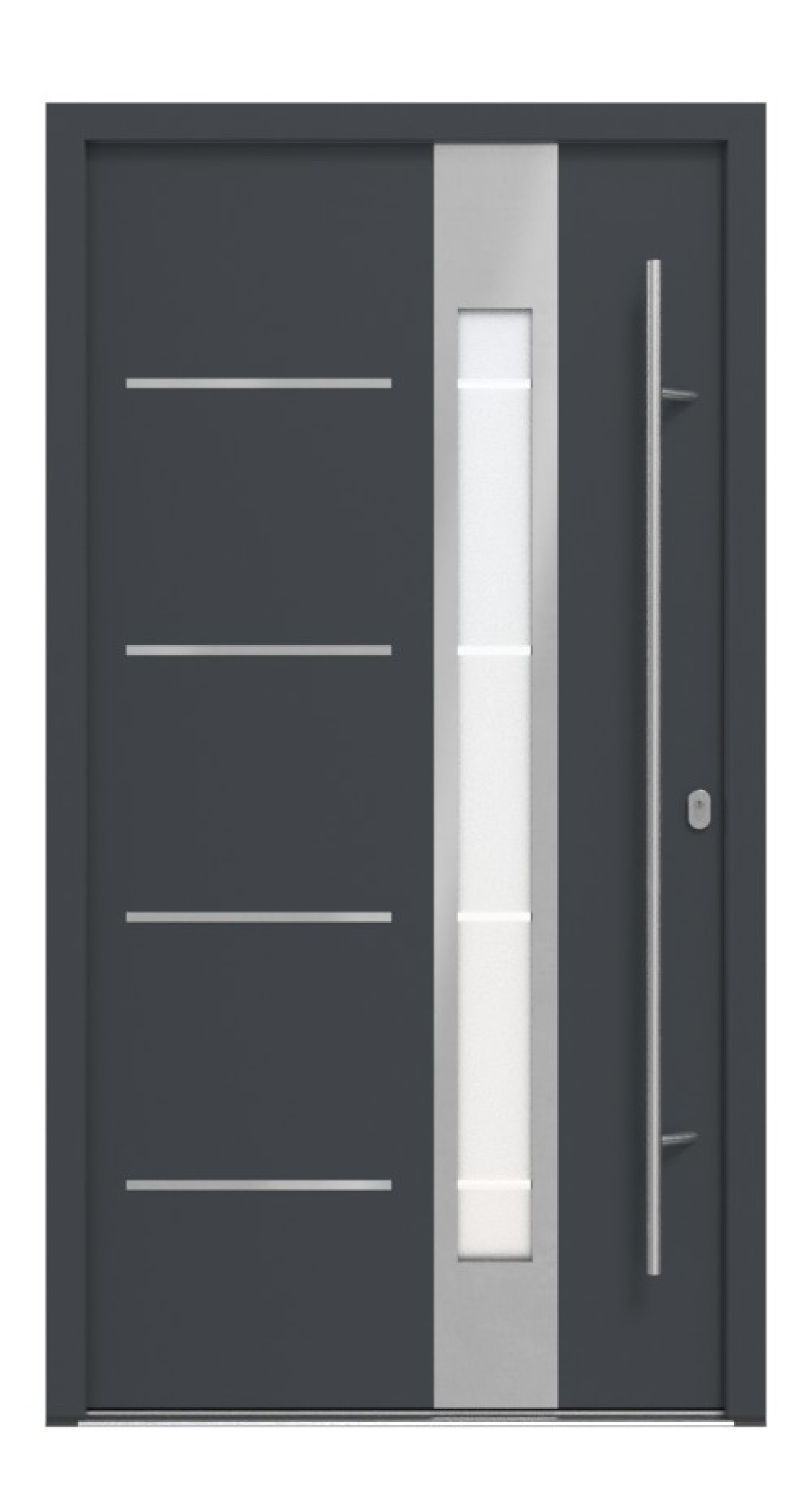 Haustür System S68 ZL ARCTIC Luna RAL 7016-RAL 7016 Frontansicht außen