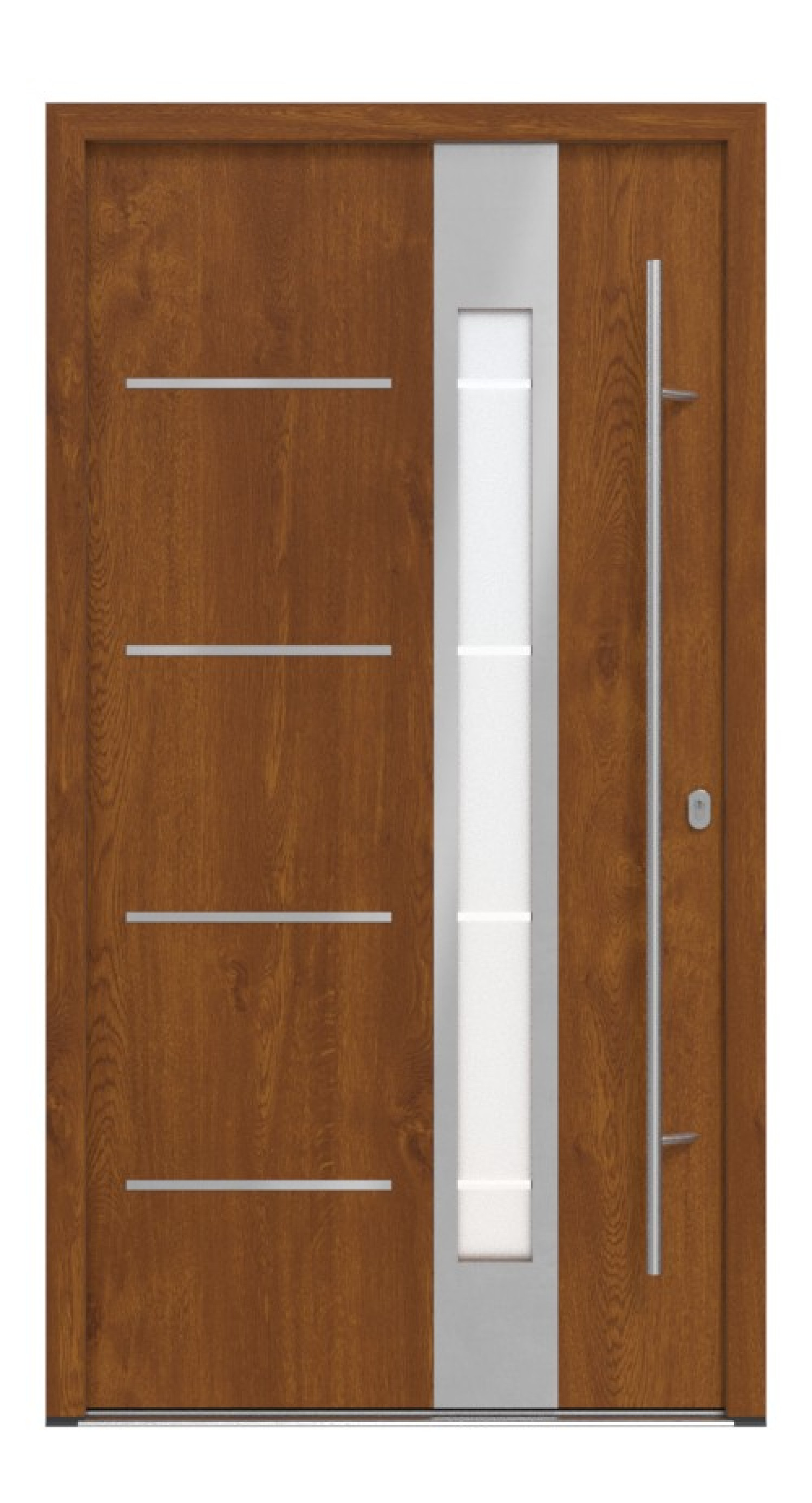 Haustür System S68 ZL ARCTIC Luna Golden Oak-Golden Oak Frontansicht außen
