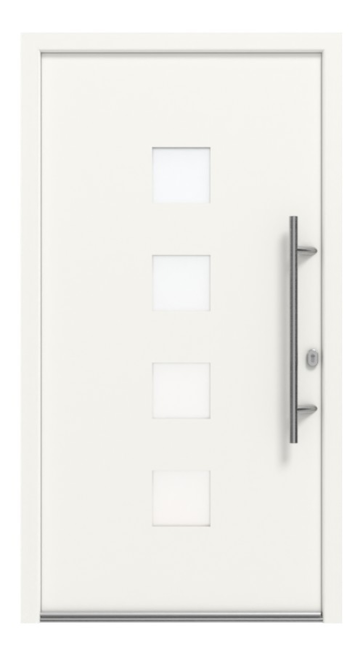 Haustür Smart AL-103 RAL 9016-RAL 9016 Frontansicht außen