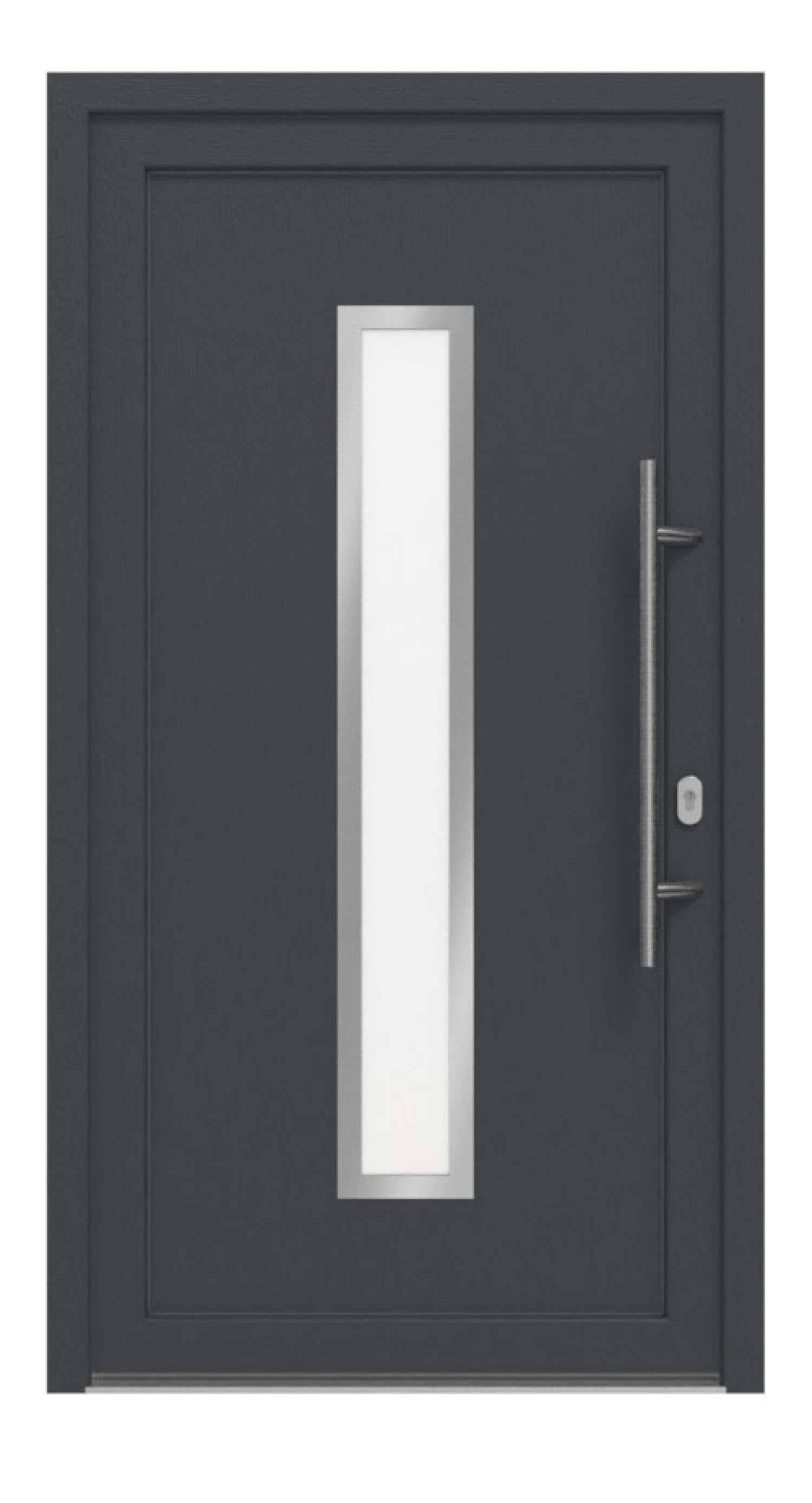 Haustür Kunststoff Premium F003 RAL 7016-RAL 9016 Frontansicht außen