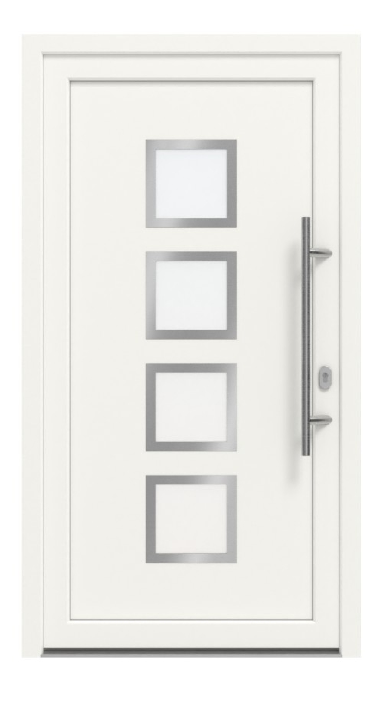 Haustür Kunststoff Premium F008 RAL 9016-RAL 9016 Frontansicht außen