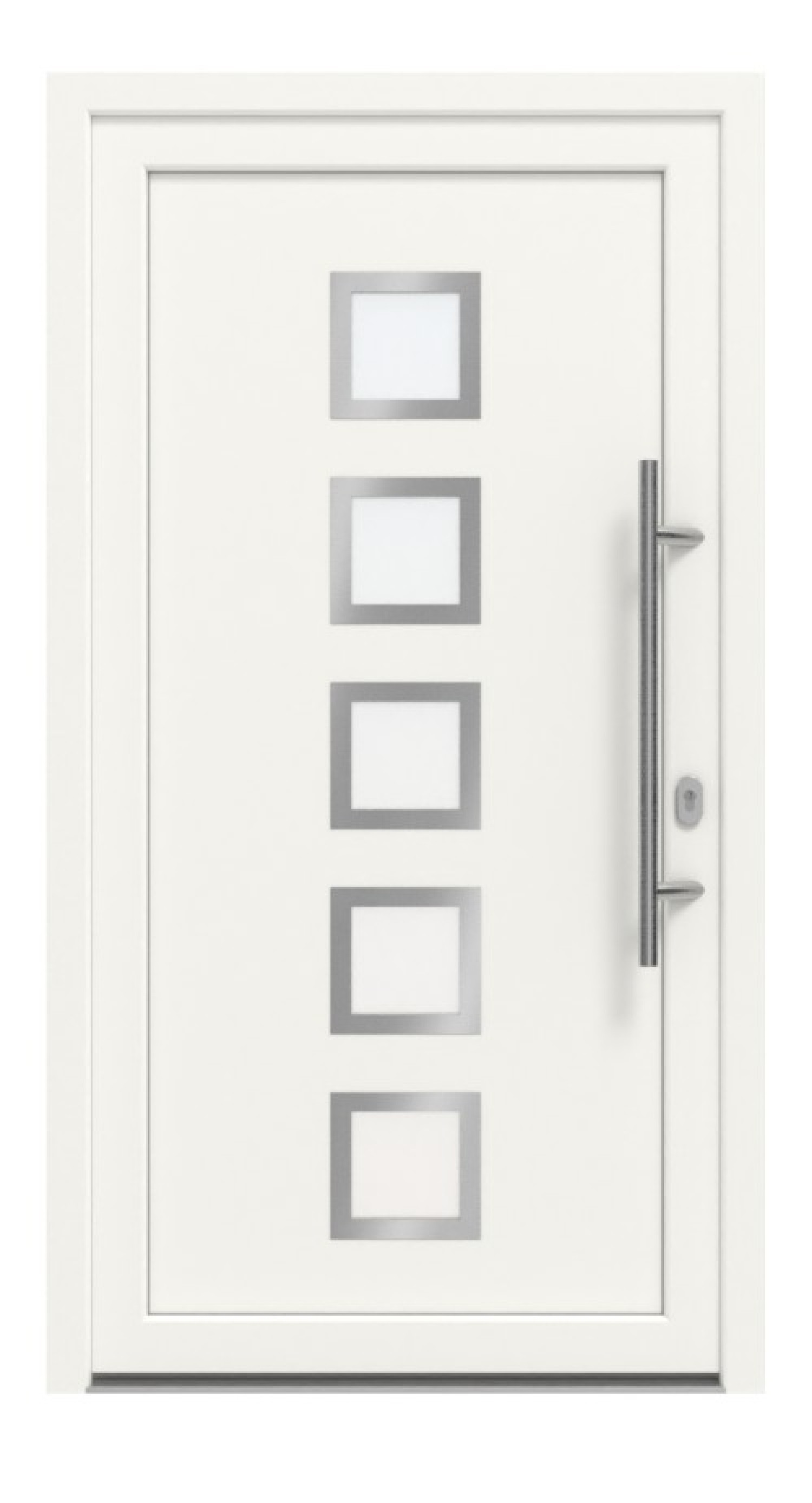 Haustür Kunststoff Premium F009 RAL 9016-RAL 9016 Frontansicht außen