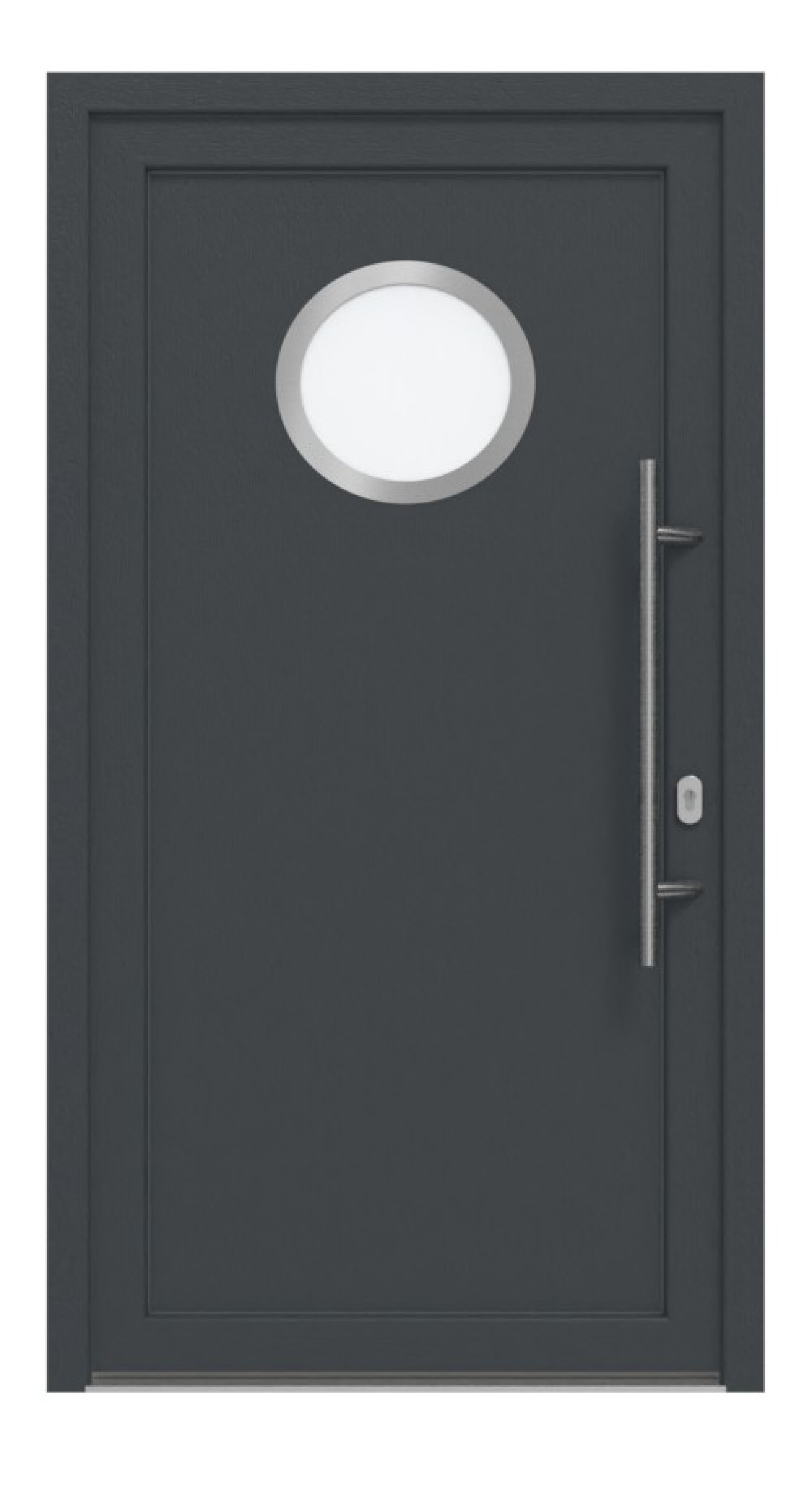 Haustür Kunststoff Premium F011 RAL 7016-RAL 9016 Frontansicht außen
