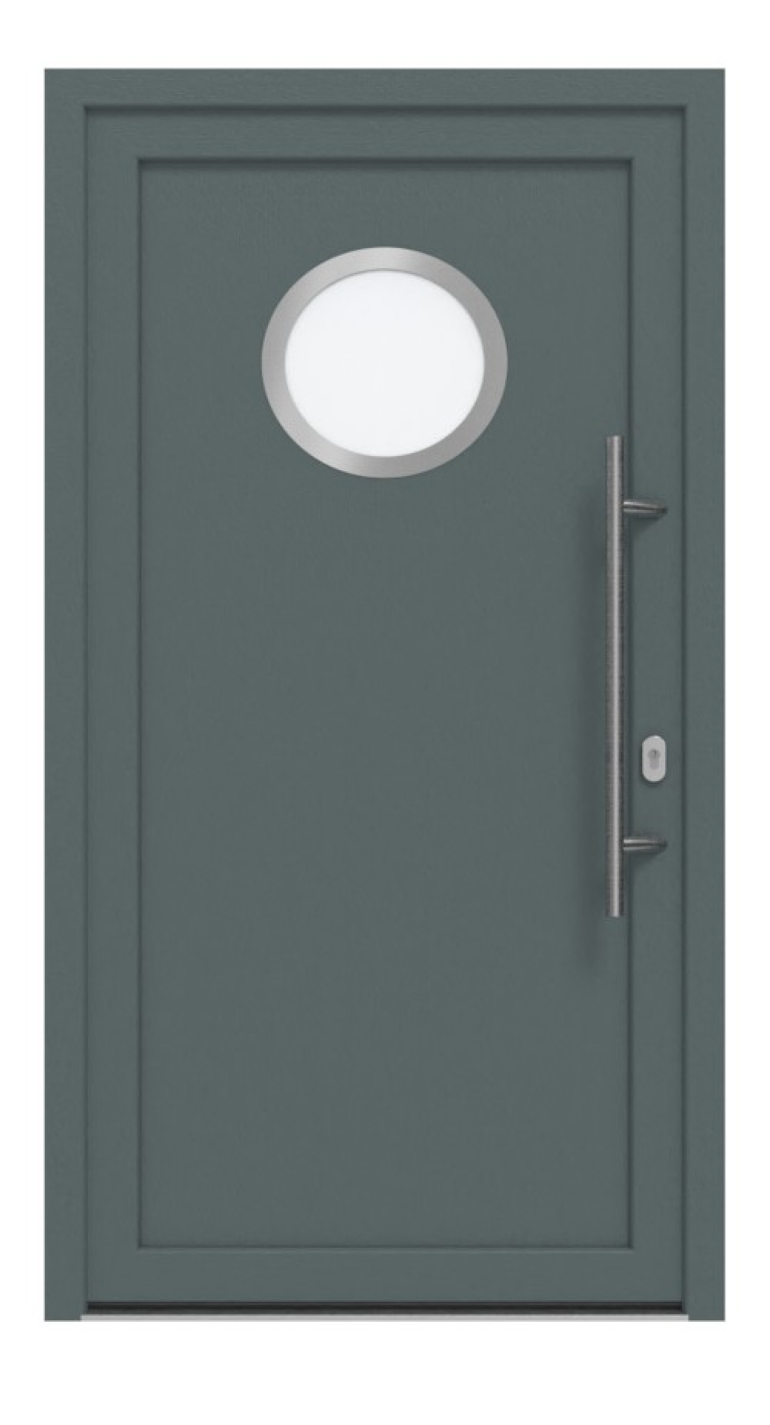 Haustür Kunststoff Premium F011 Quarz Grau-Quarz Grau Frontansicht außen