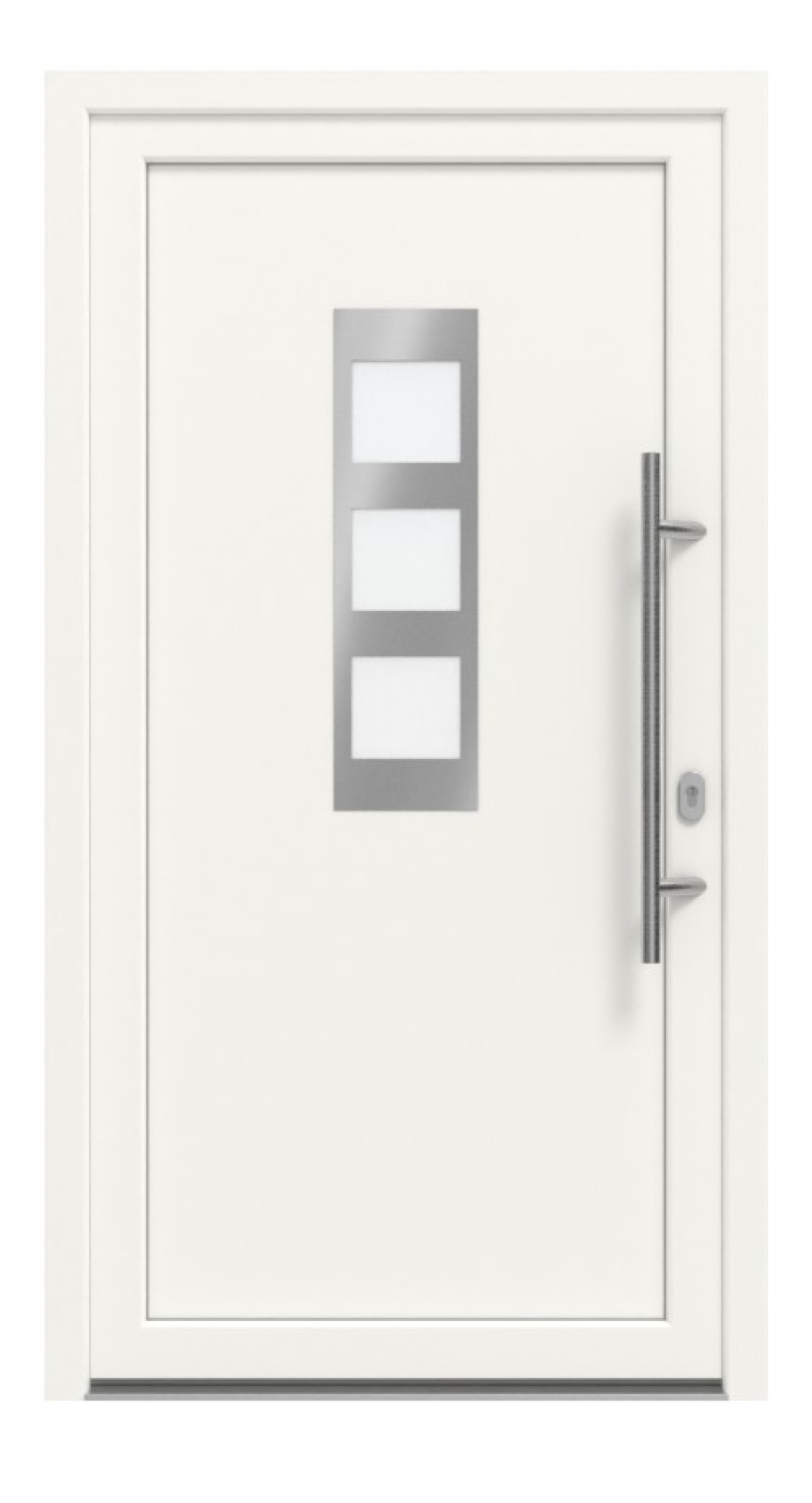 Haustür Kunststoff Premium F014 RAL 9016-RAL 9016 Frontansicht außen