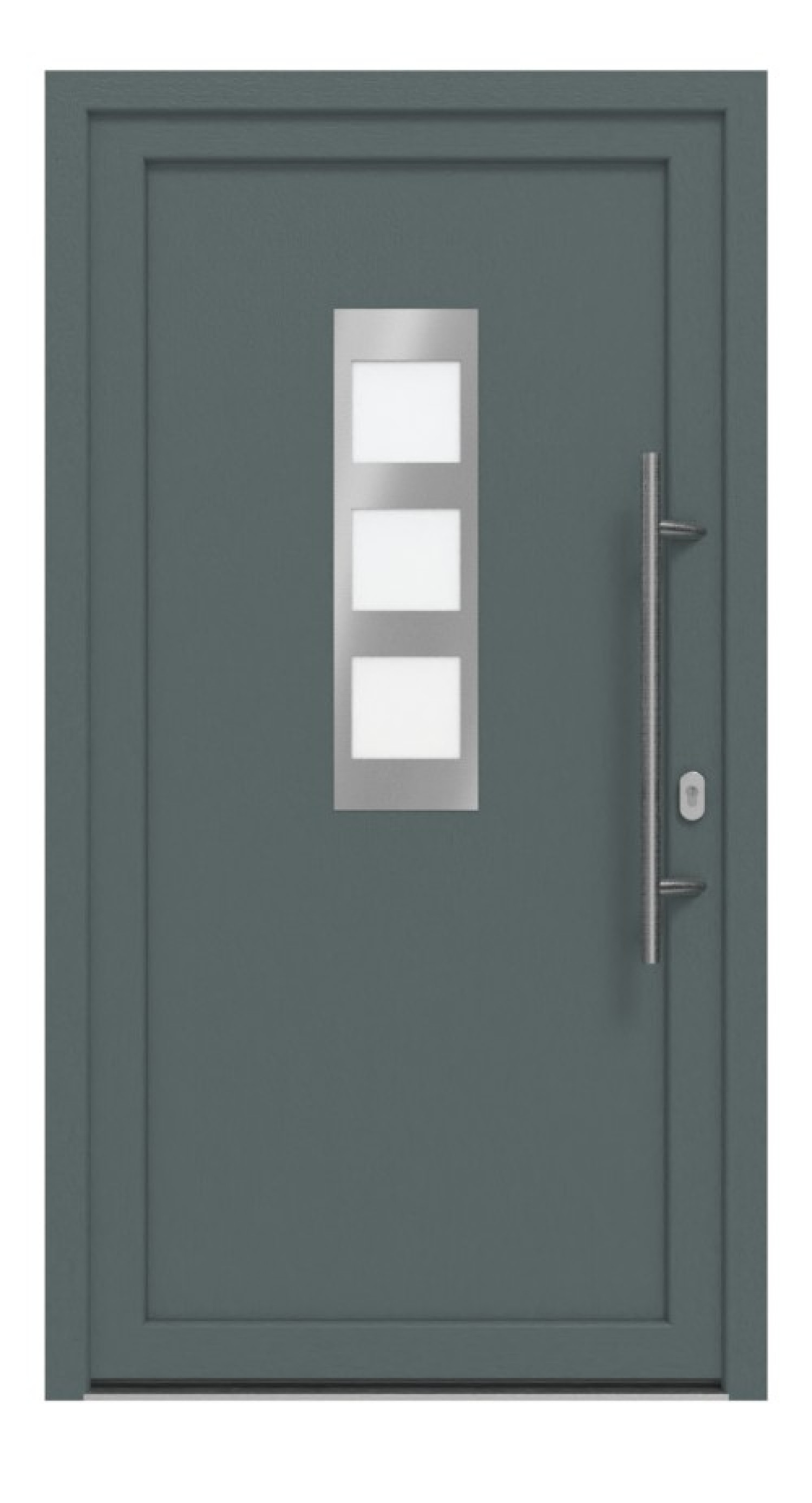 Haustür Kunststoff Premium F014 Quarz Grau-Quarz Grau Frontansicht außen