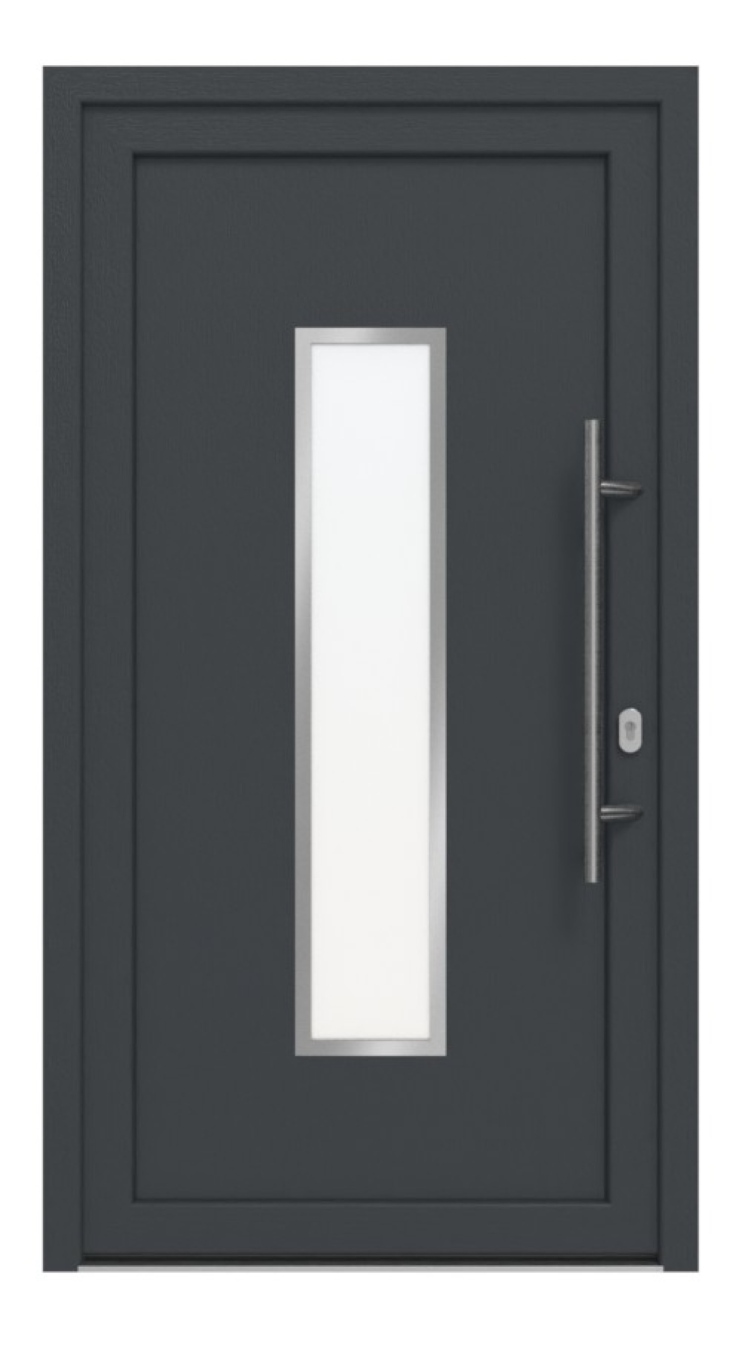 Haustür Kunststoff Premium F016 RAL 7016-RAL 7016 Frontansicht außen