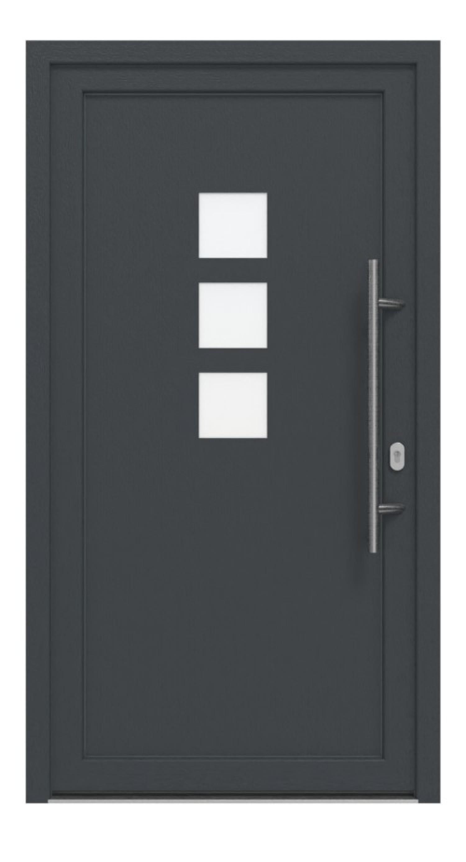 Haustür Kunststoff Premium F024 RAL 7016-RAL 7016 Frontansicht außen