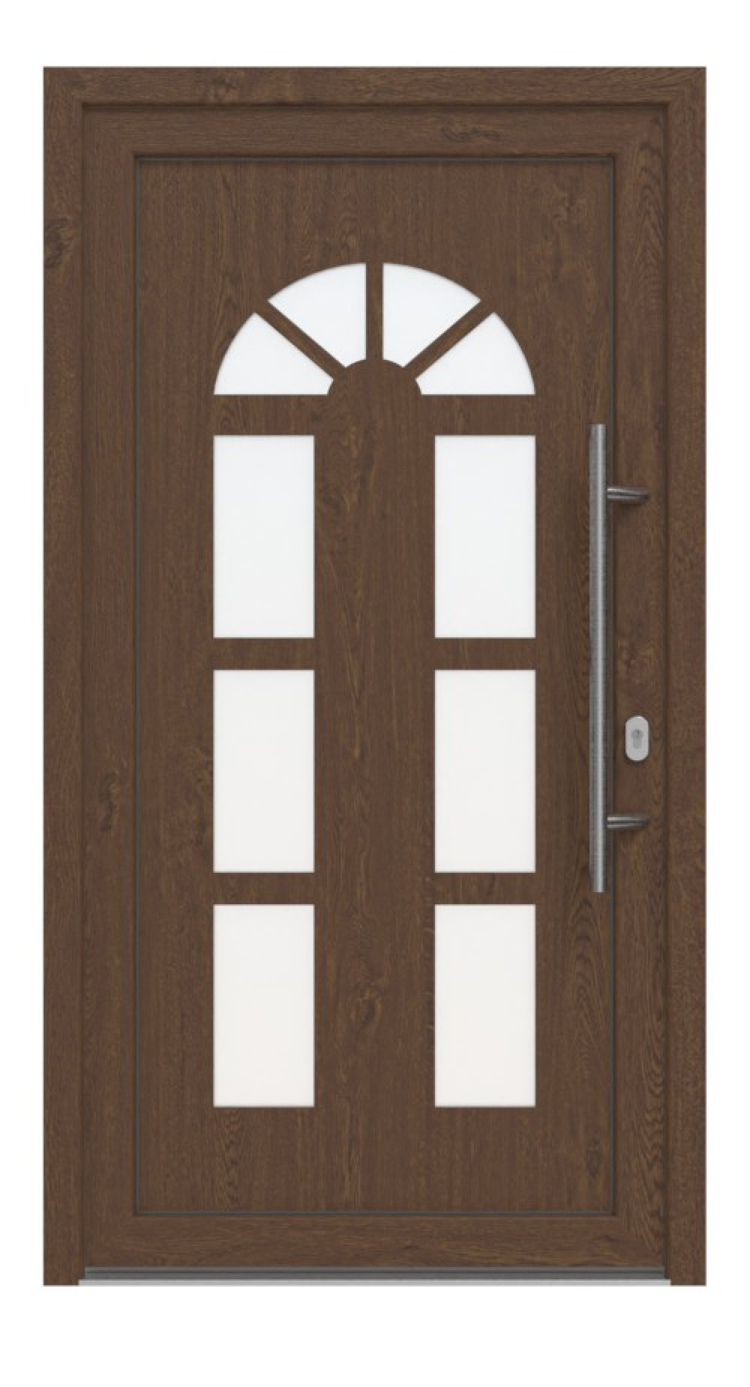 Haustür Kunststoff Premium F026 Sherwood-RAL 9016 Frontansicht außen