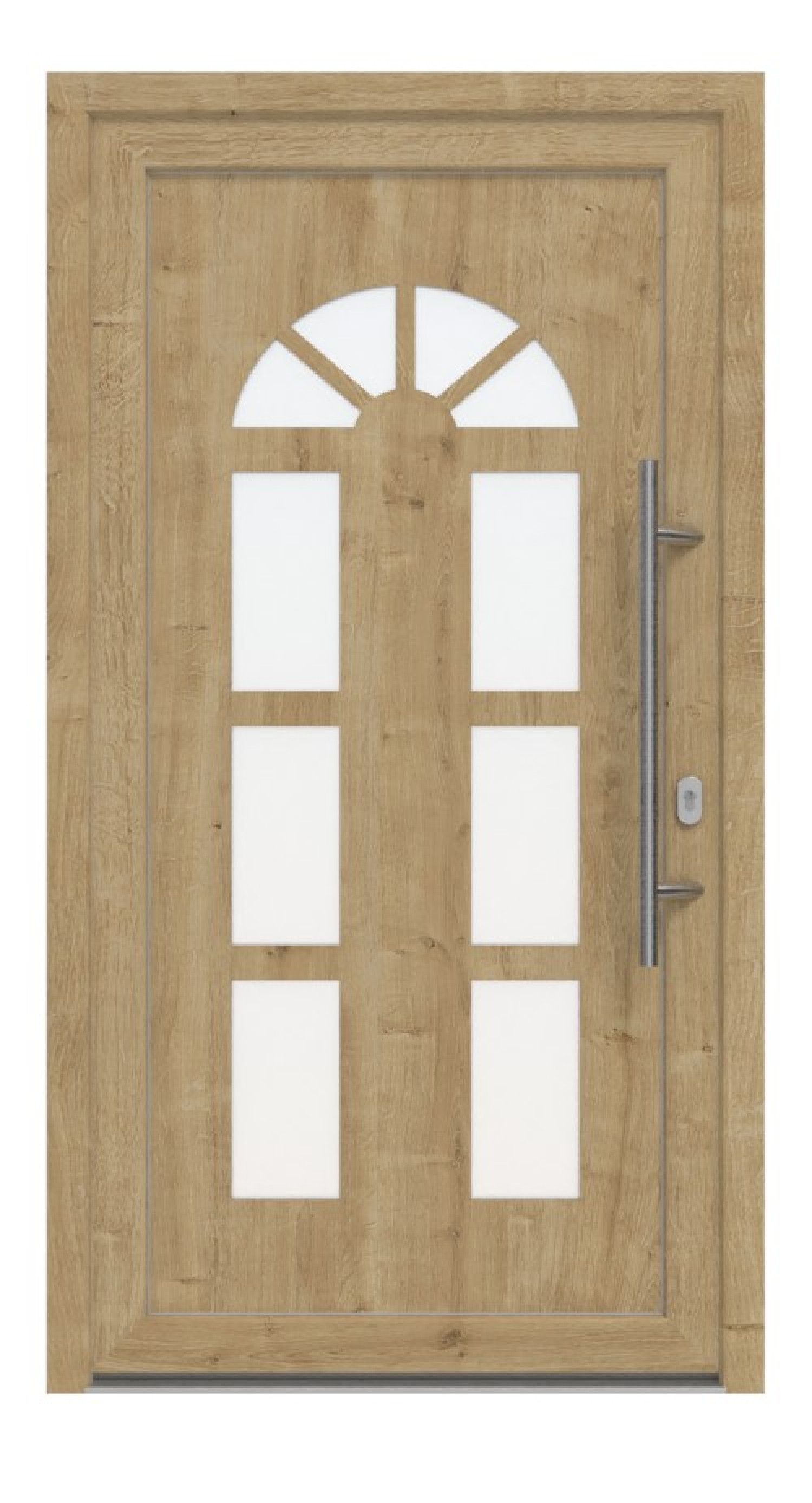 Haustür Kunststoff Premium F026 Polish Pine-Polish Pine Frontansicht außen