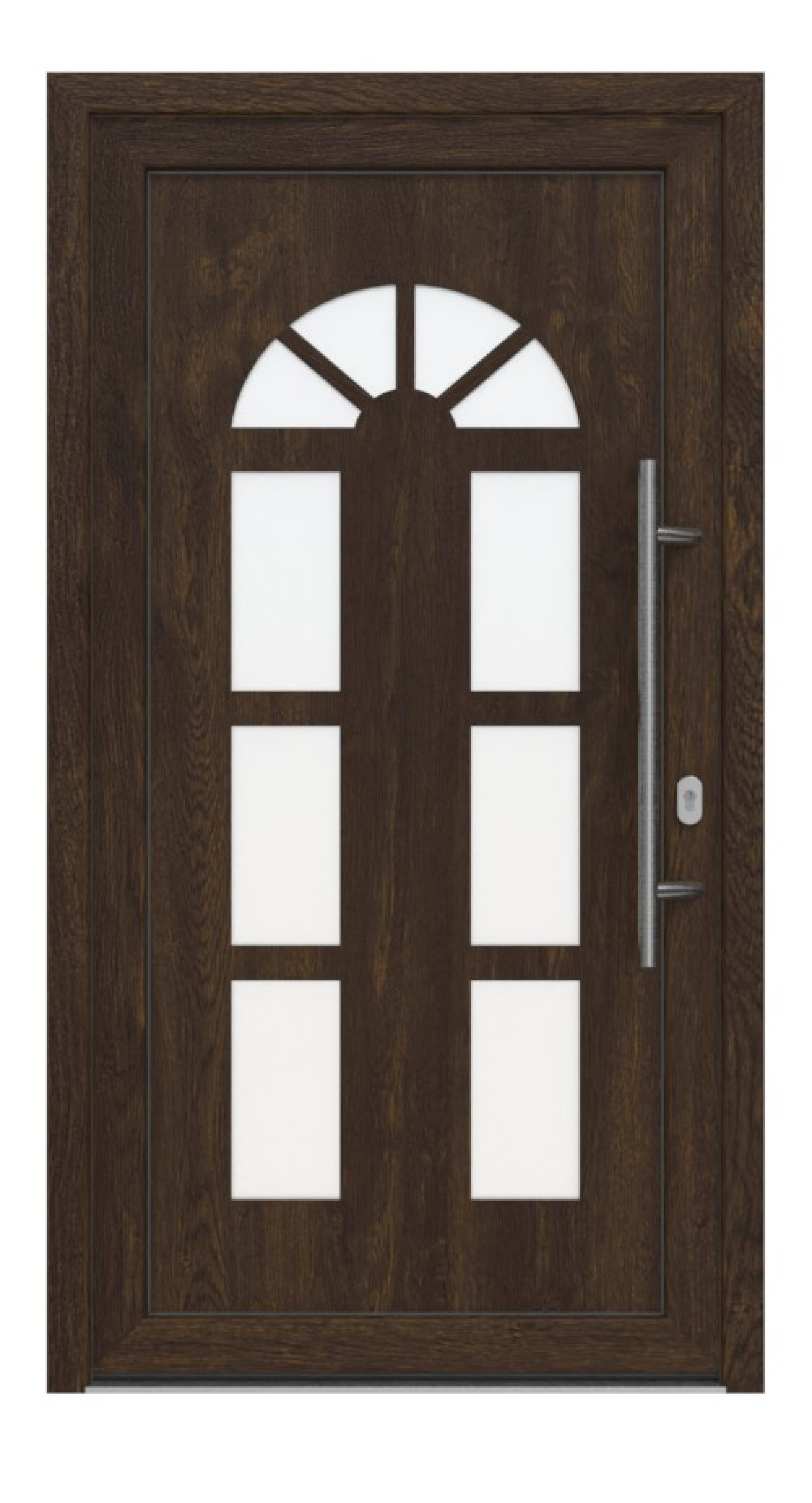 Haustür Kunststoff Premium F026 Brown Oak-Brown Oak Frontansicht außen